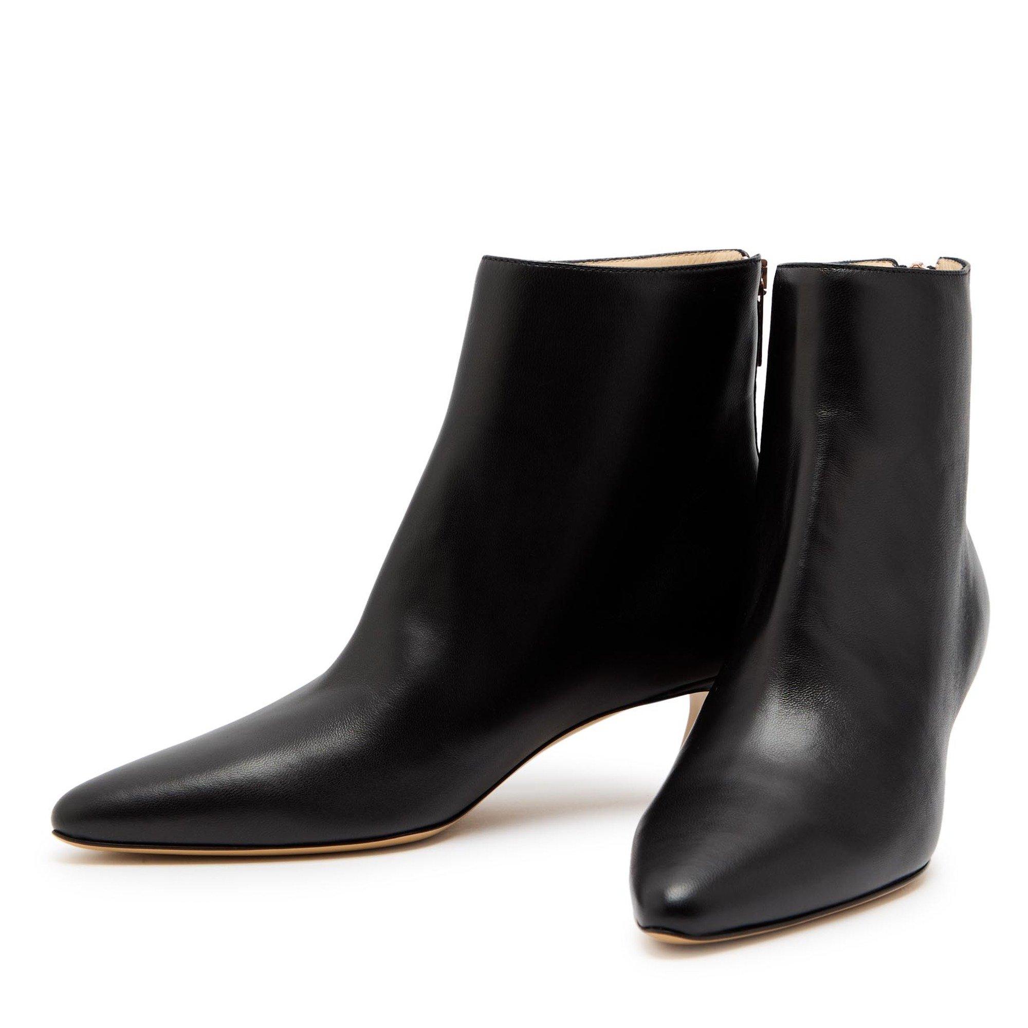 BLACK - Gabriela Hearst - Women's Clayton Leather Pointed-Toe Kitten-Heel Ankle Boots - 3