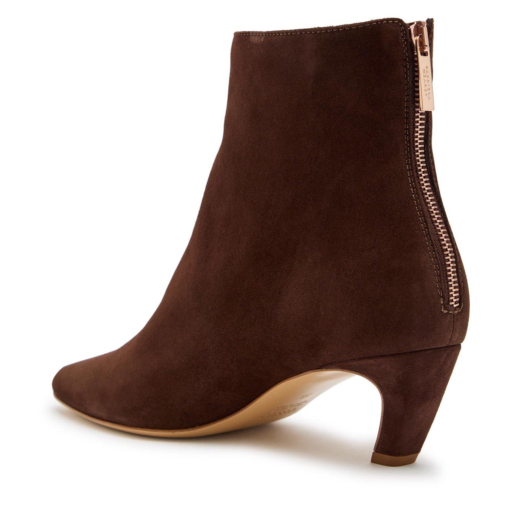 BROWN - Gabriela Hearst - Women's Clayton Suede Pointed-Toe Kitten-Heel Ankle Boots - 2