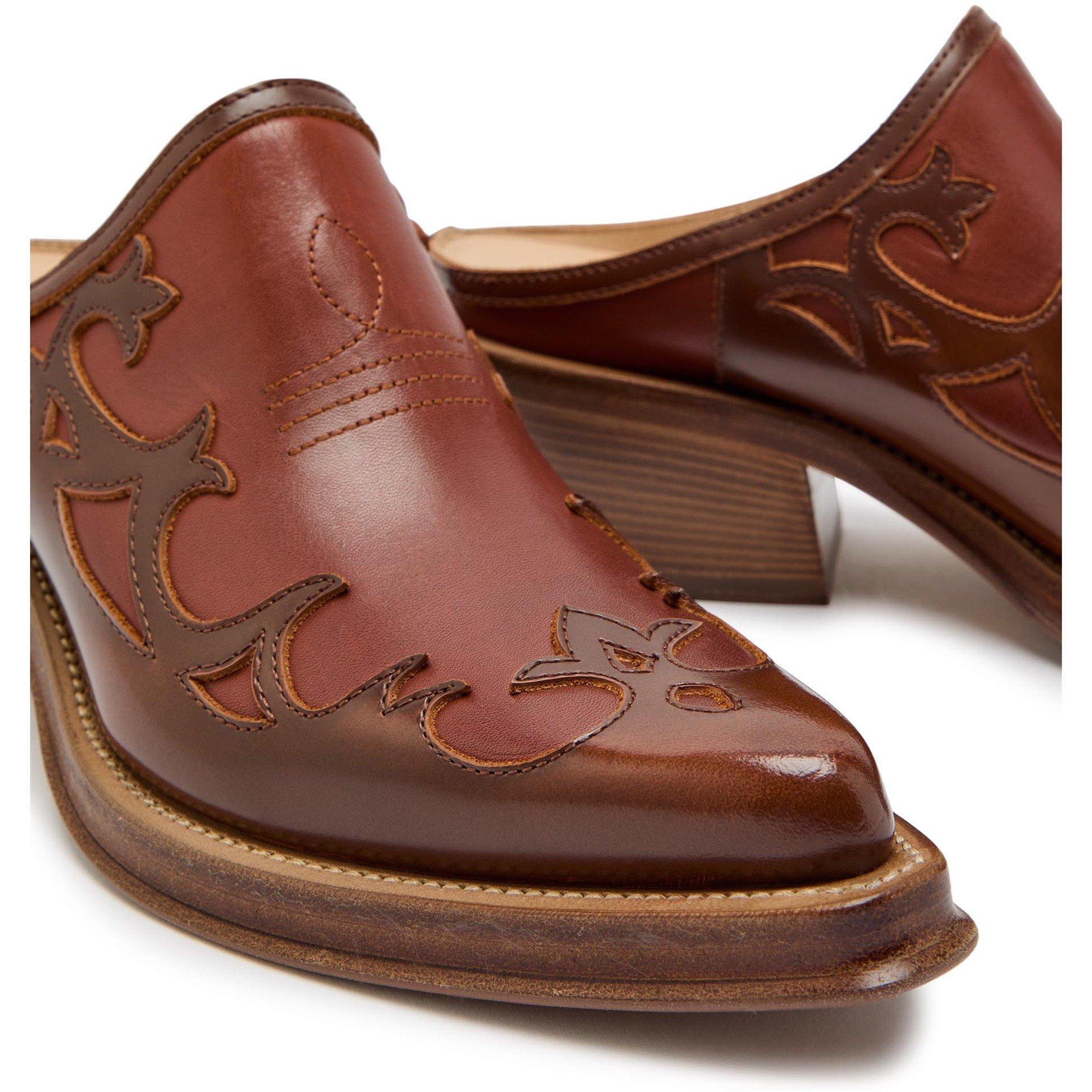 BROWN - Gabriela Hearst - Women's Temperance Leather Pointed-Toe Heeled Mules - 4