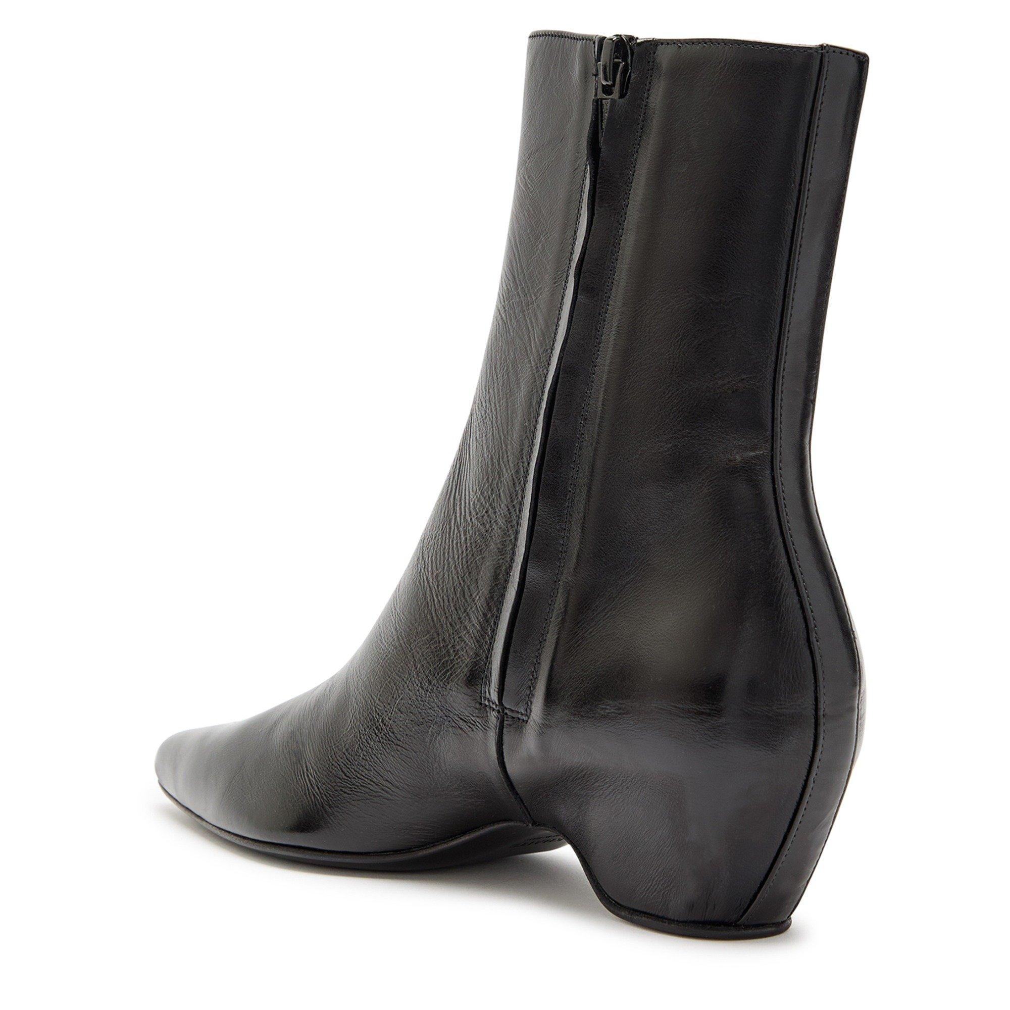 BLACK - Khaite - Women's Sybil Wedge Leather Ankle Boots - 2