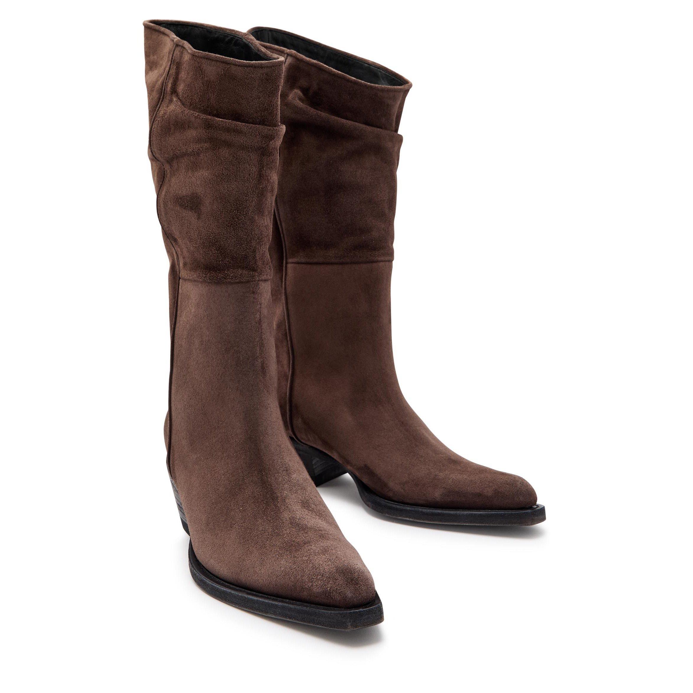 BROWN - Khaite - Women's Clive 35 Suede Boots - 4