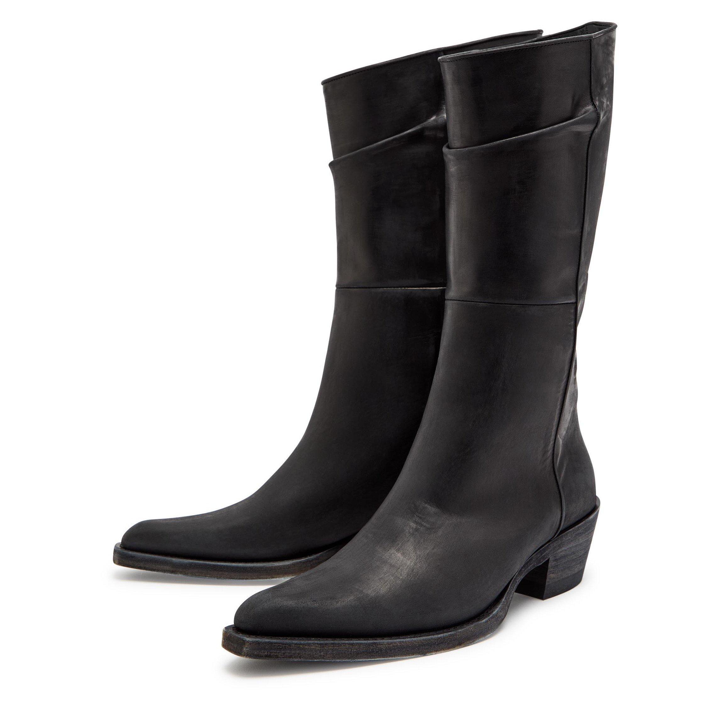 BLACK - Khaite - Women's Clive Leather Boots - 4