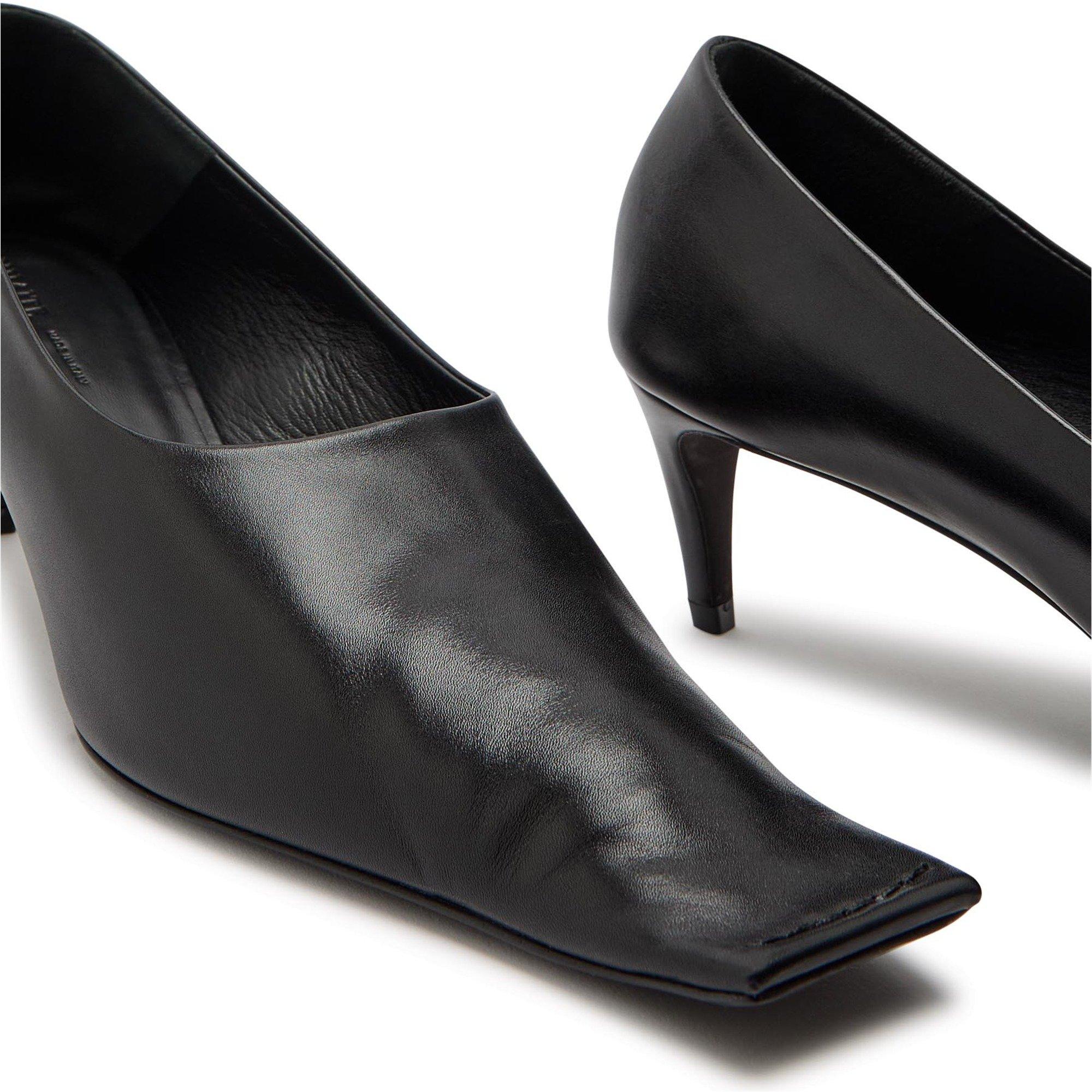 BLACK - Khaite - Women's Marlene Leather Square-Toe Kitten-Heel Court Shoes - 5