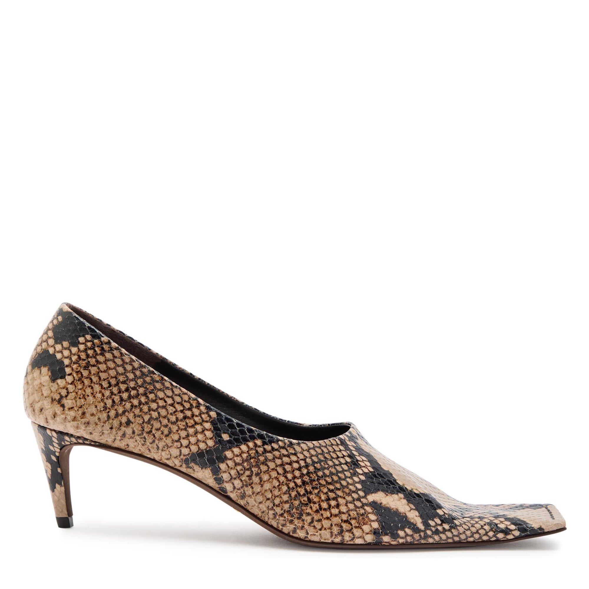 TAUPE - Khaite - Women's Marlene 50 Snake-Effect Leather Court Shoes - 1