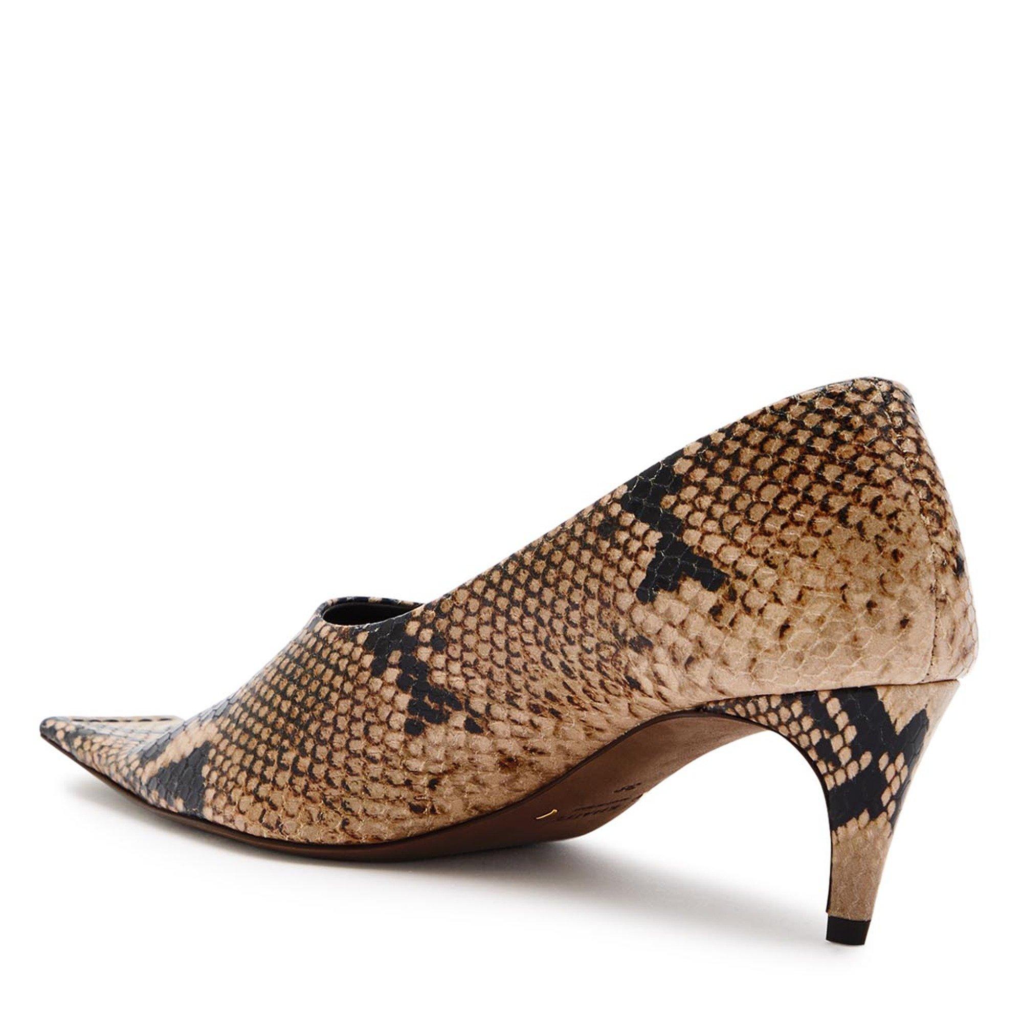 TAUPE - Khaite - Women's Marlene 50 Snake-Effect Leather Court Shoes - 2