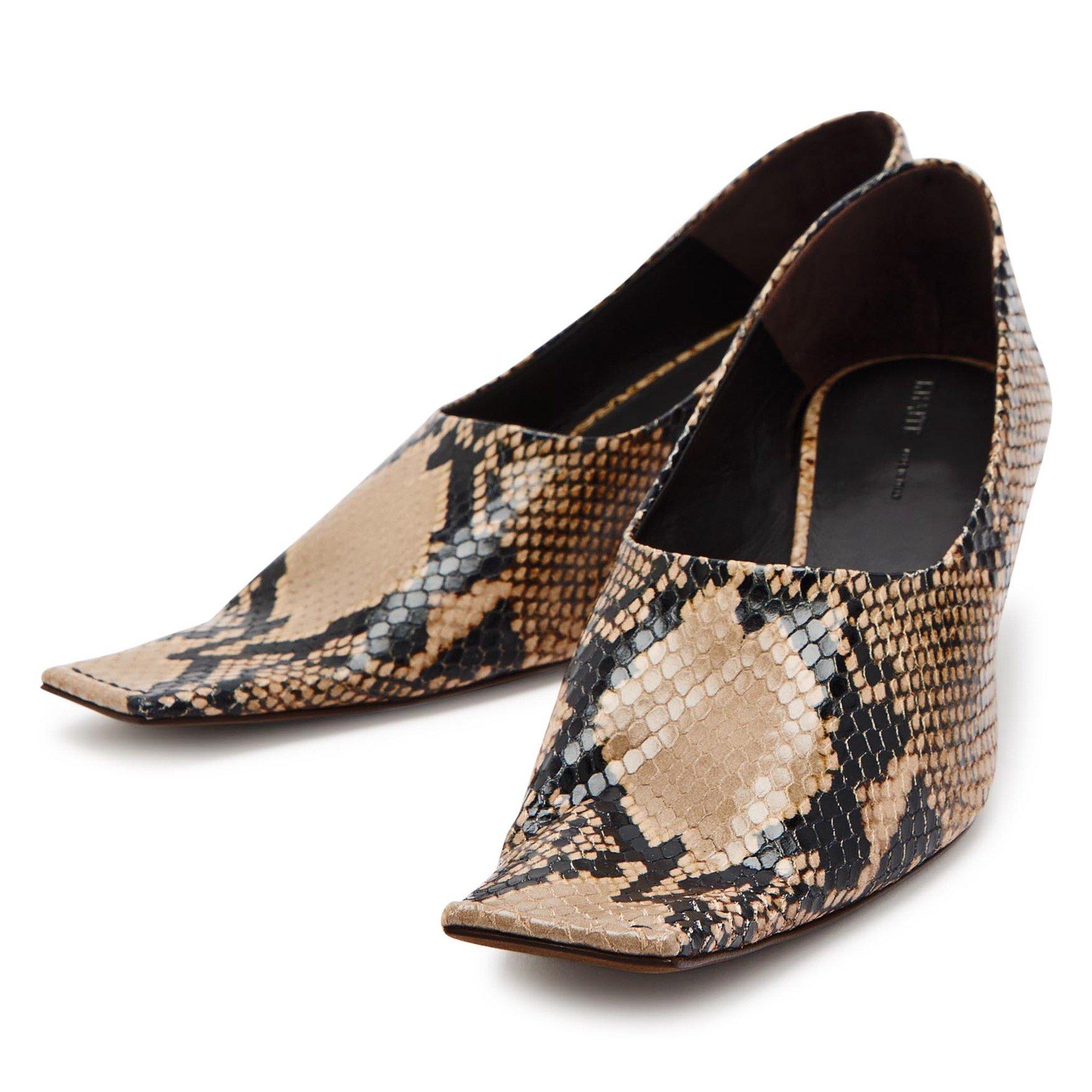 TAUPE - Khaite - Women's Marlene 50 Snake-Effect Leather Court Shoes - 4