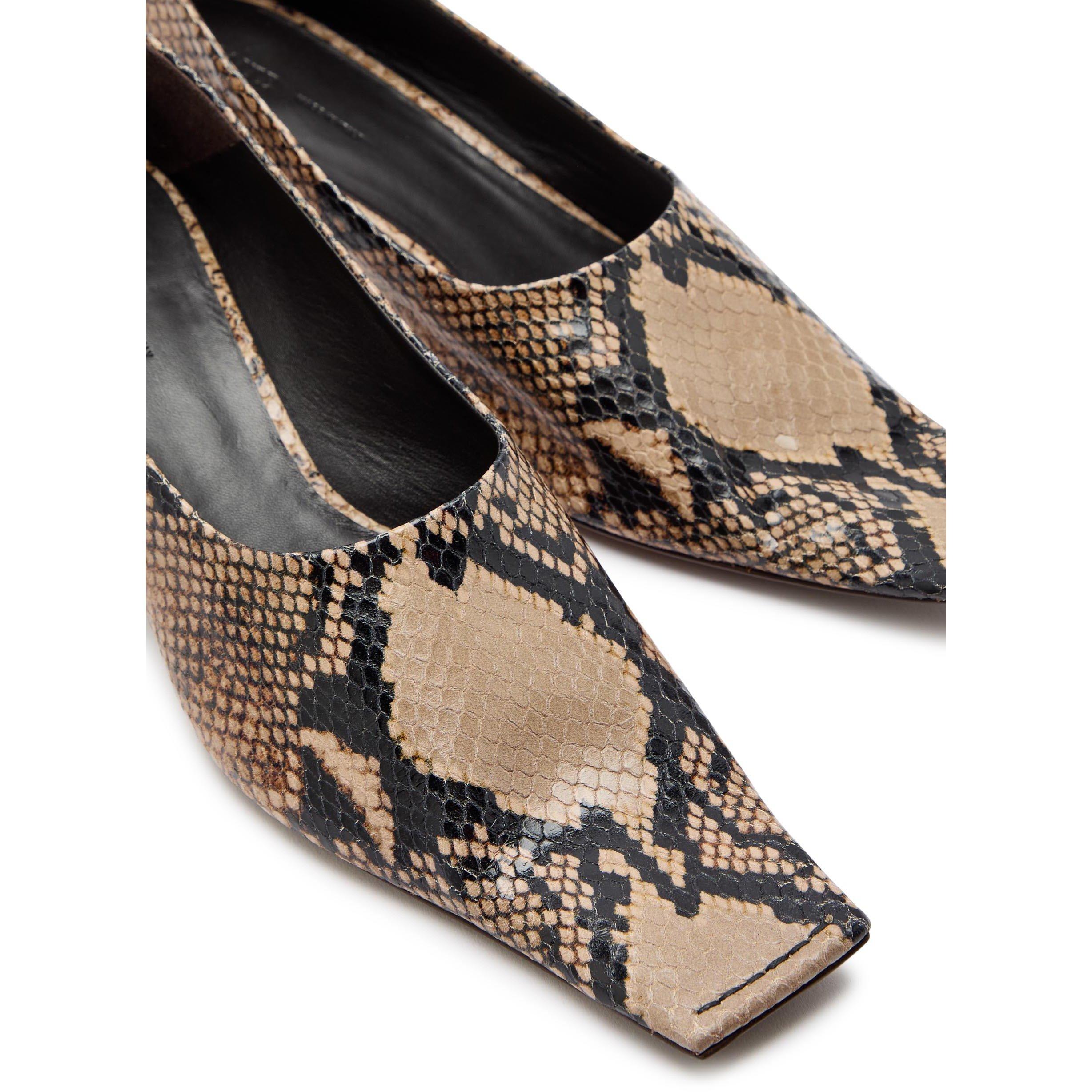 TAUPE - Khaite - Women's Marlene 50 Snake-Effect Leather Court Shoes - 5