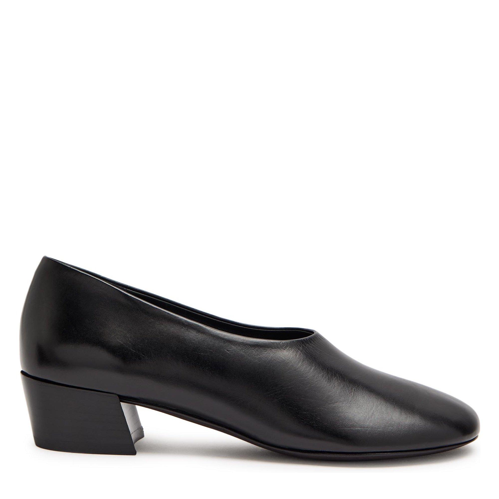 BLACK - Khaite - Women's Marcy Leather Round-Toe Court Shoes - 1