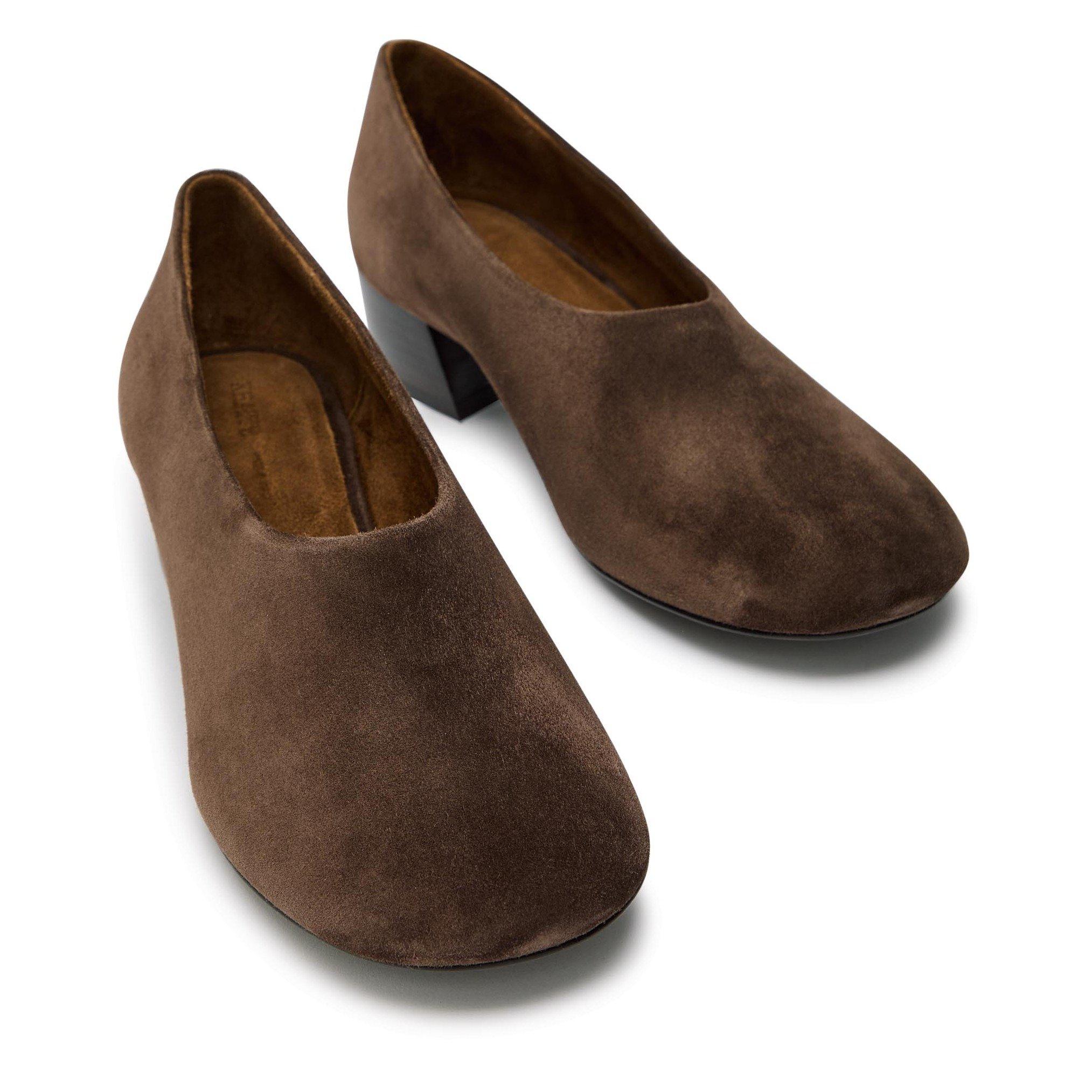 BROWN - Khaite - Women's Marcy 30 Suede Court Shoes - 3