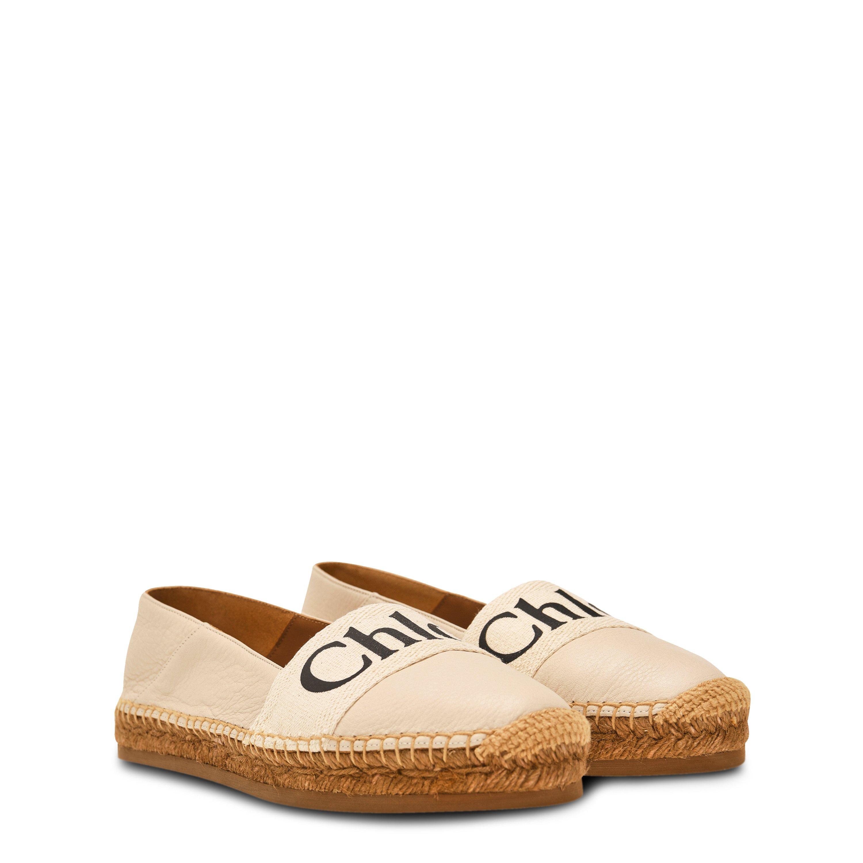 White - Chloe - Woody Flat Espadrilles - 3