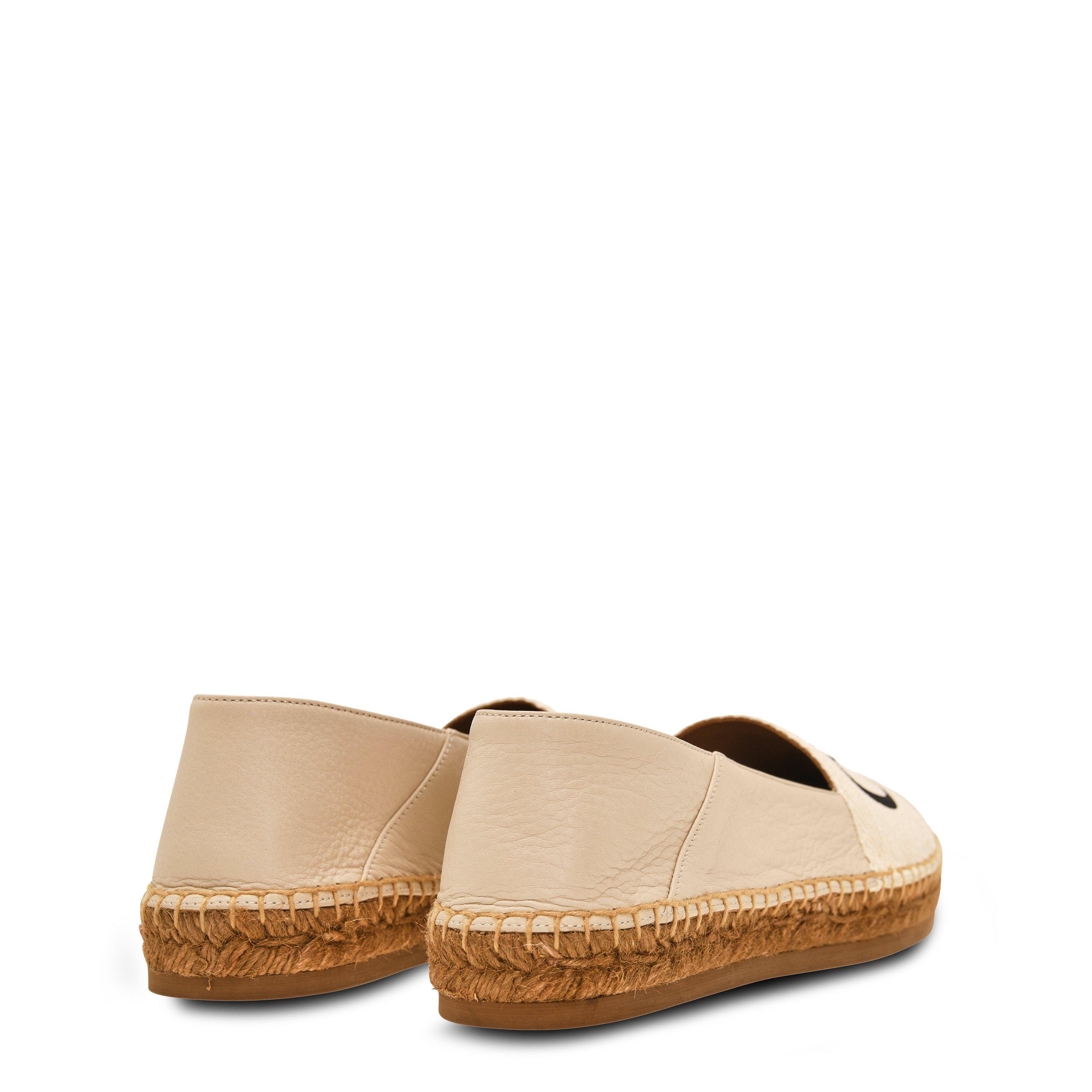 White - Chloe - Woody Flat Espadrilles - 4