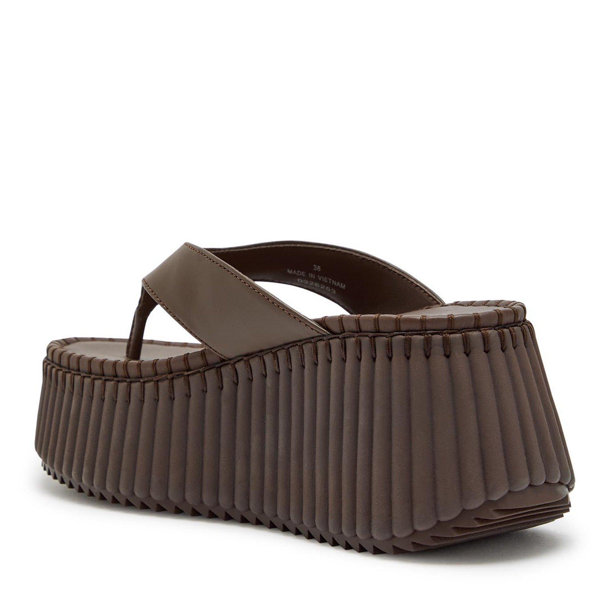 BROWN - Chloe - Women's NAMA Leather Wedges - 2