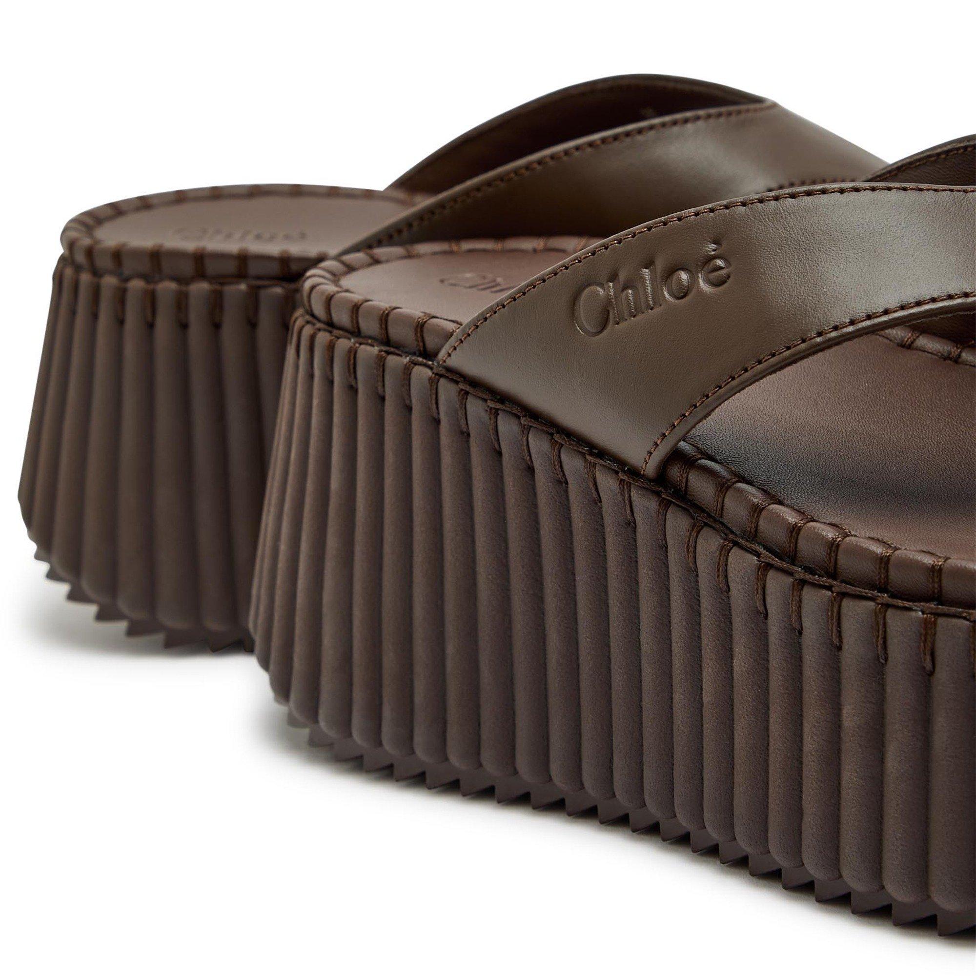 BROWN - Chloe - Women's NAMA Leather Wedges - 5