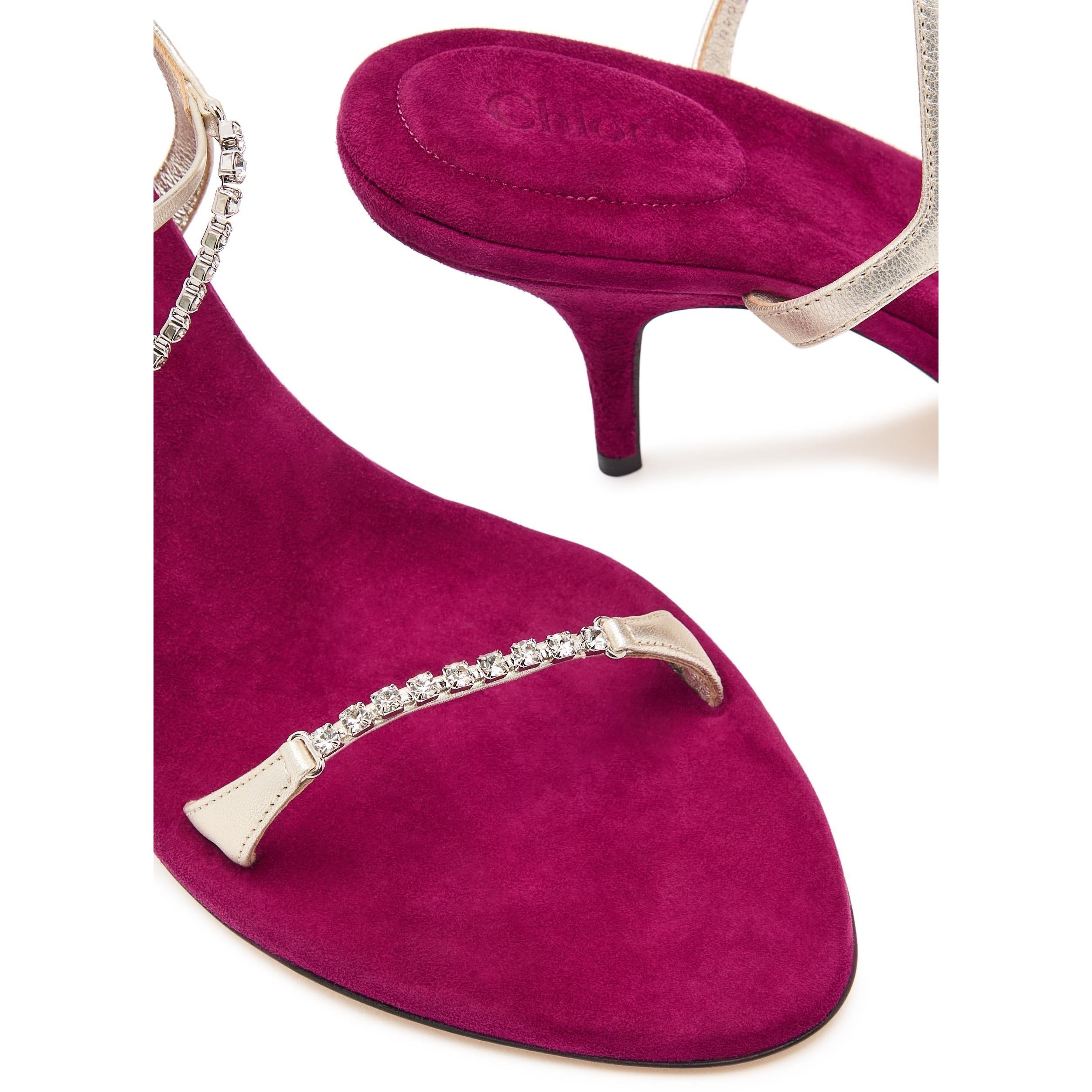 PURPLE - Chloe - Women's Zia Suede Heeled Sandals - 5