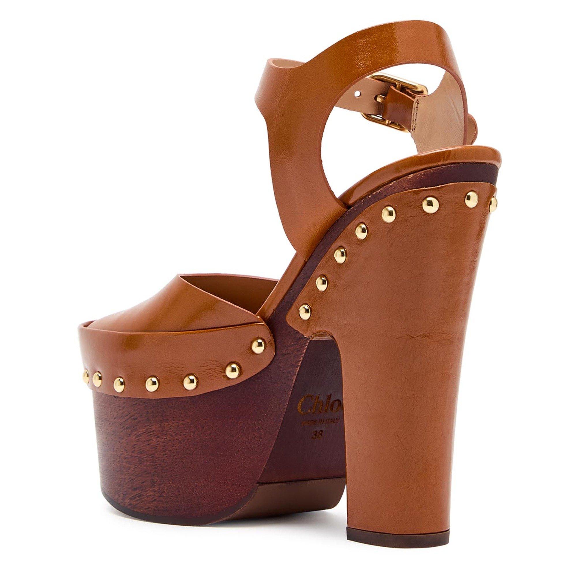 BROWN - Chloe - Women's Meret Leather Clogs - 2