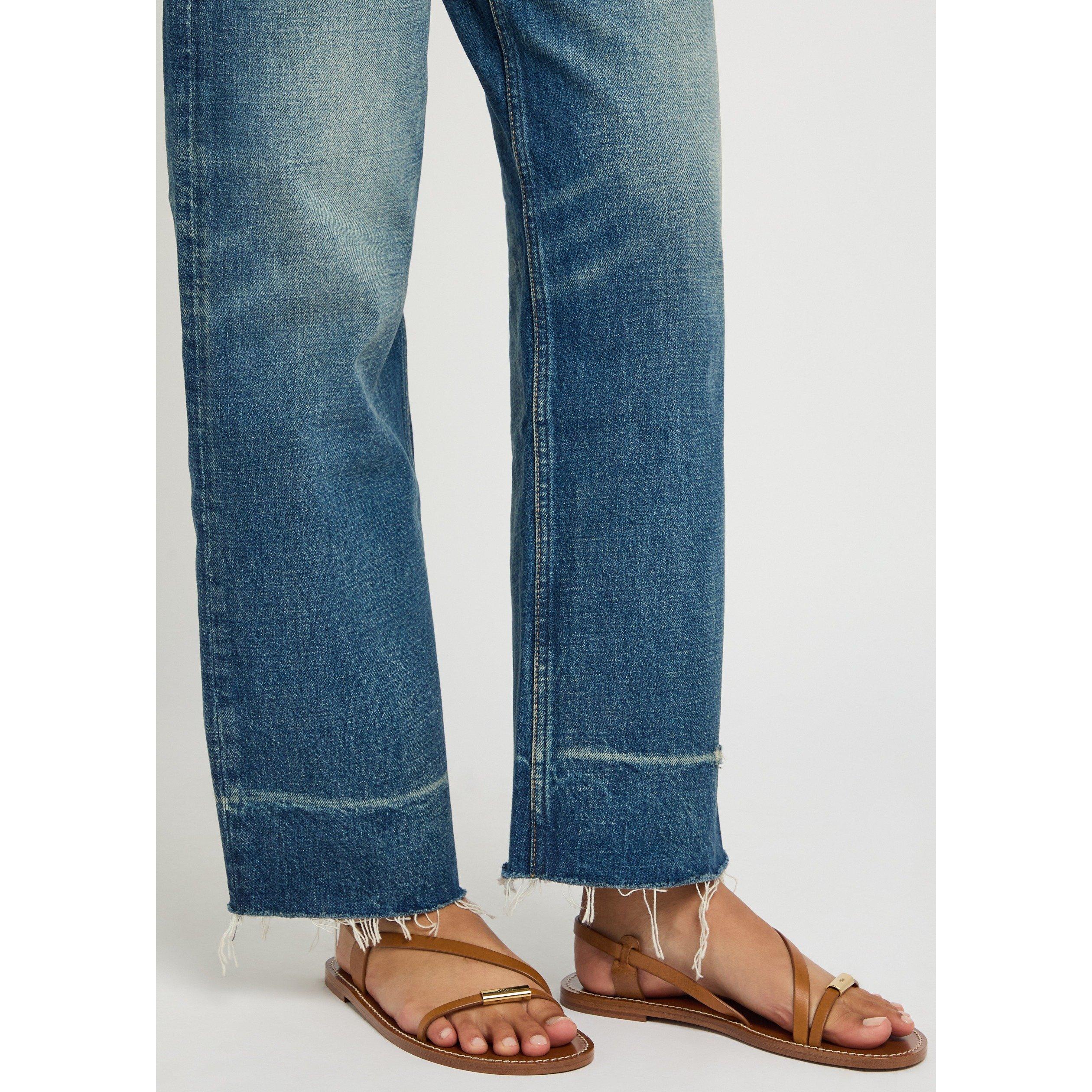 BROWN - Chloe - Women's Matilda Leather Flat Sandals - 3
