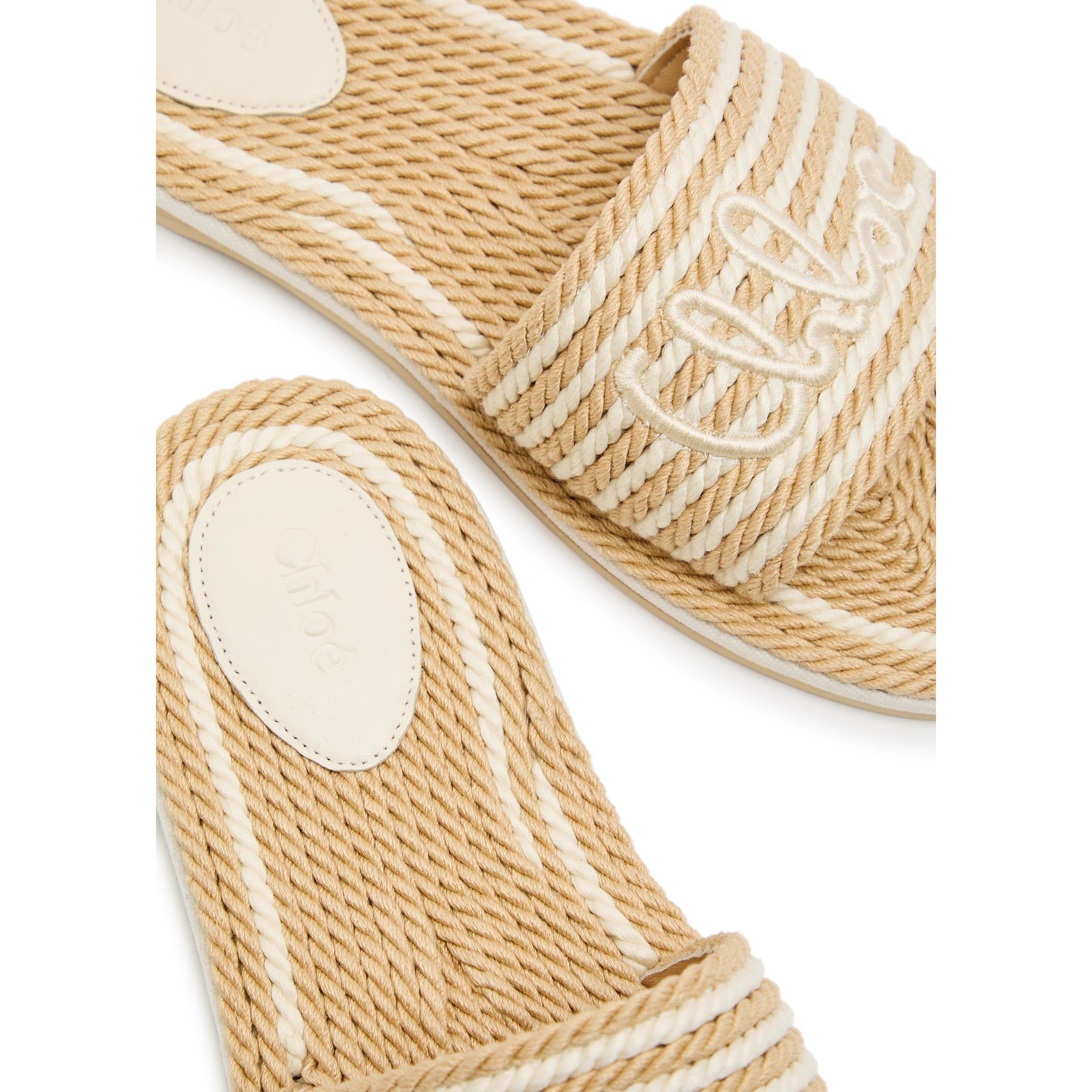 WHITE AND OTHER - Chloe - Women's Western Woven Striped Flat Sandals - 5