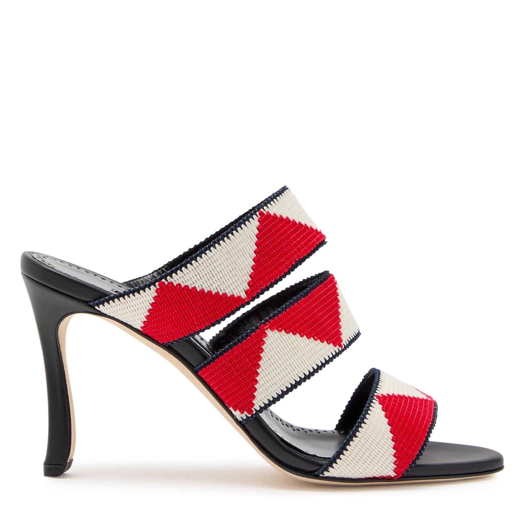 MULTICOLOURED - Manolo Blahnik - Women's Capro Leather Heeled Sandals - 1