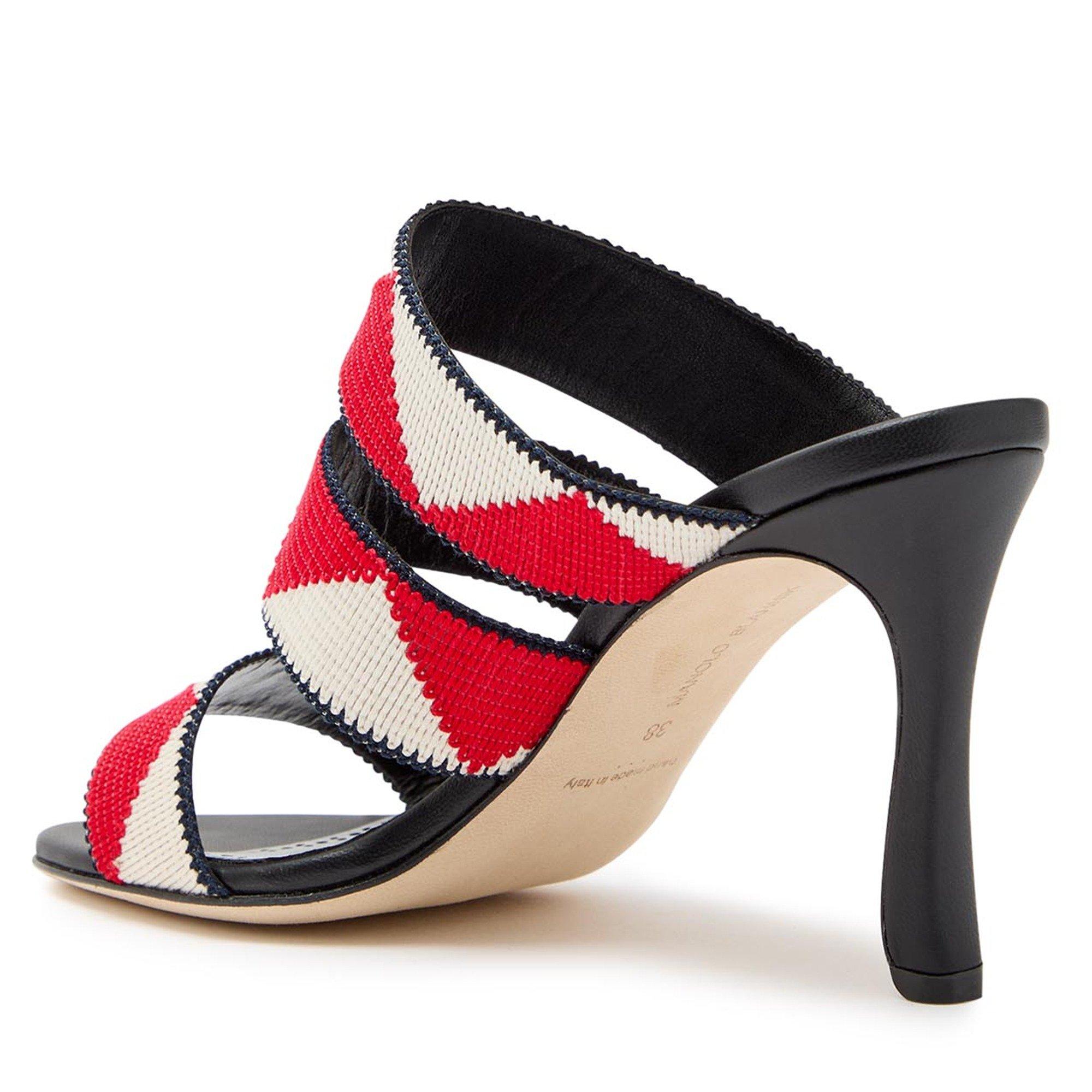 MULTICOLOURED - Manolo Blahnik - Women's Capro Leather Heeled Sandals - 2