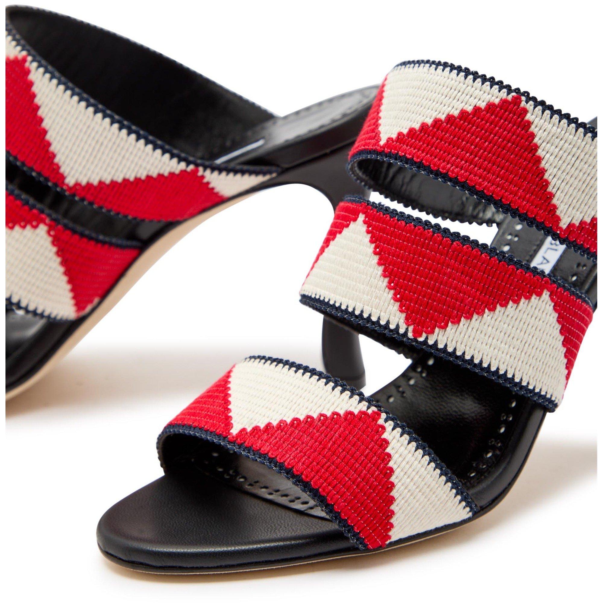 MULTICOLOURED - Manolo Blahnik - Women's Capro Leather Heeled Sandals - 5