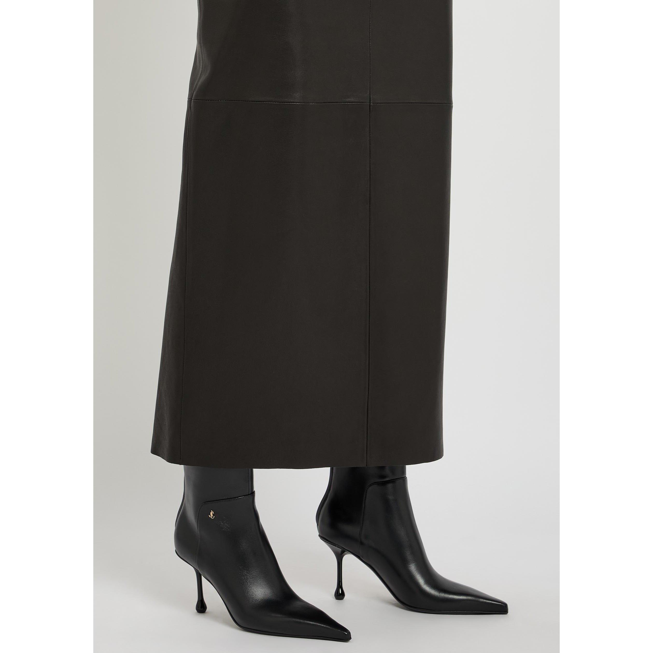 BLACK - Jimmy Choo - Women's Cycas AB 80 Leather Heeled Ankle Boots - 3
