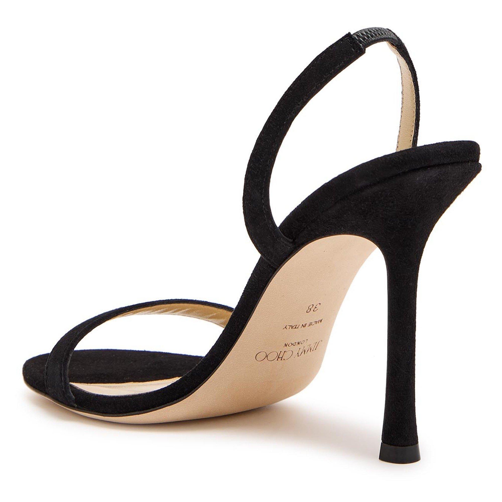 BLACK - Jimmy Choo - Women's Jenn 100 Suede Heeled Sandals - 2