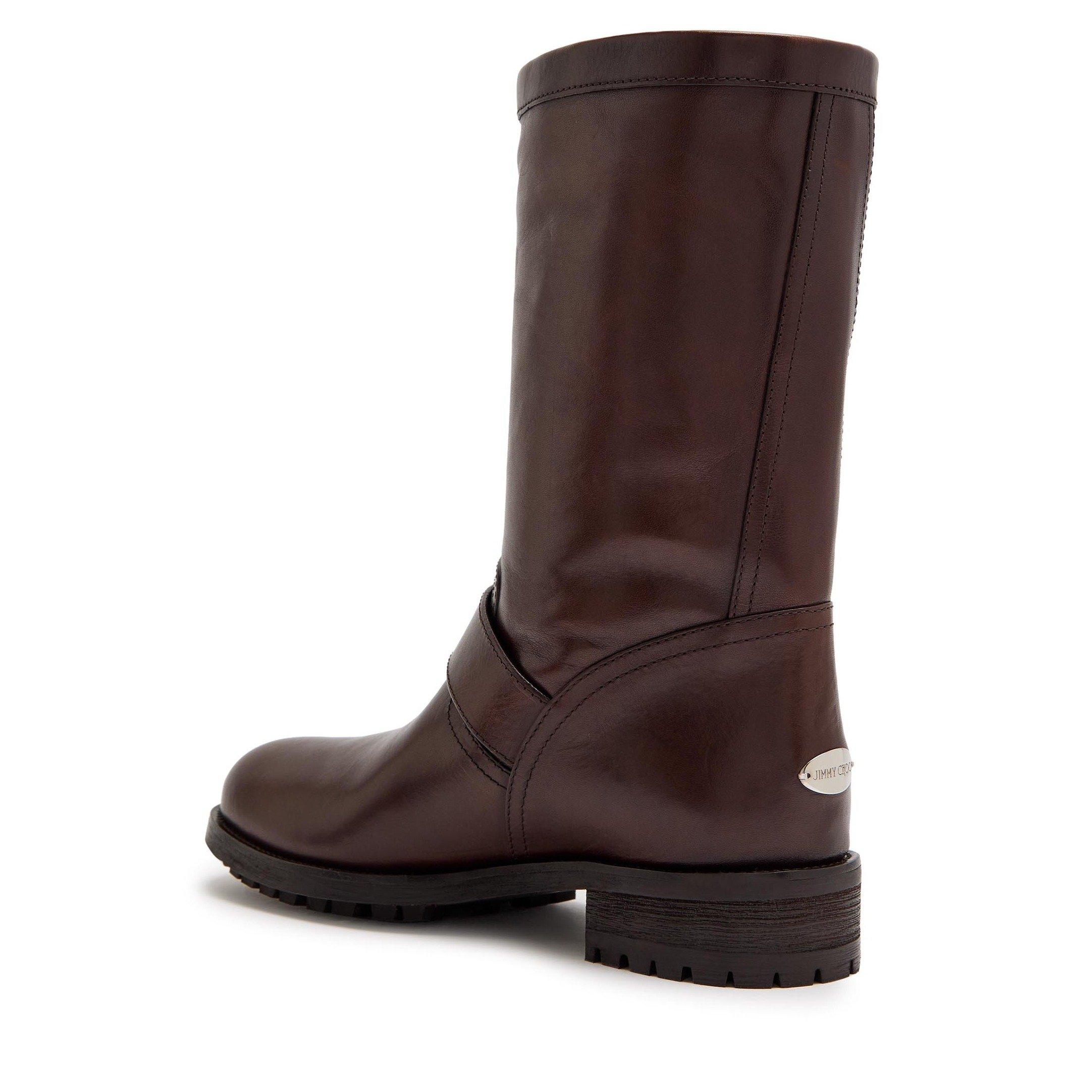 BROWN - Jimmy Choo - Women's Biker Mid Leather Boots - 2