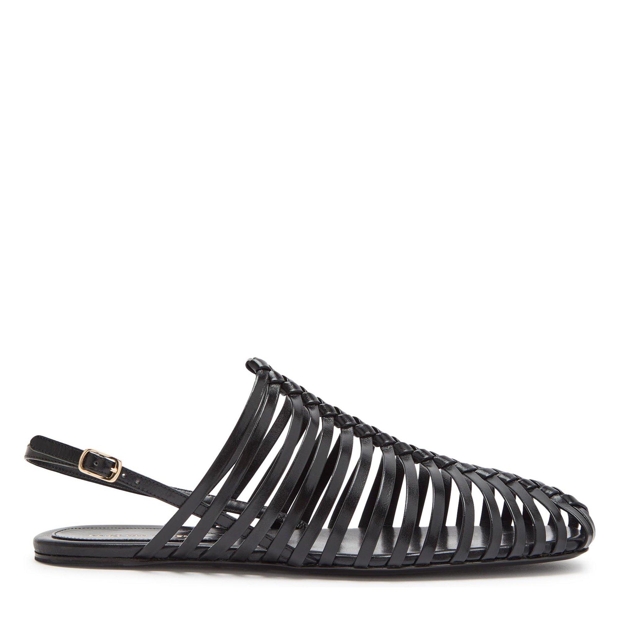 BLACK - Dries Van Noten - FLAT SQUARE TOE OPEN BALLERINA