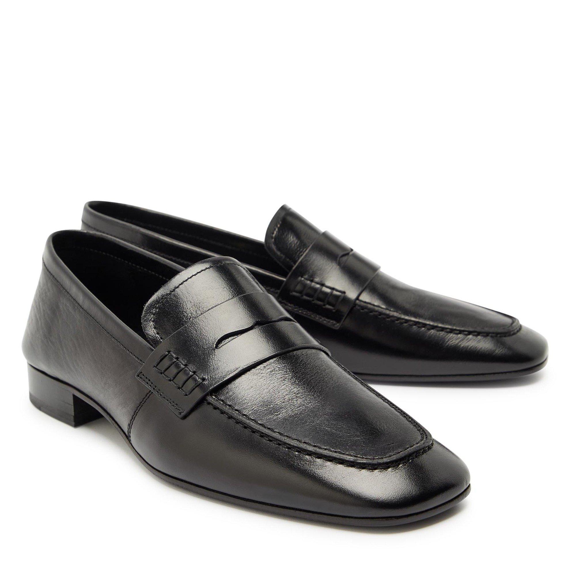 BLACK - Dries Van Noten - Women's Square-Toe Leather Loafers - 4