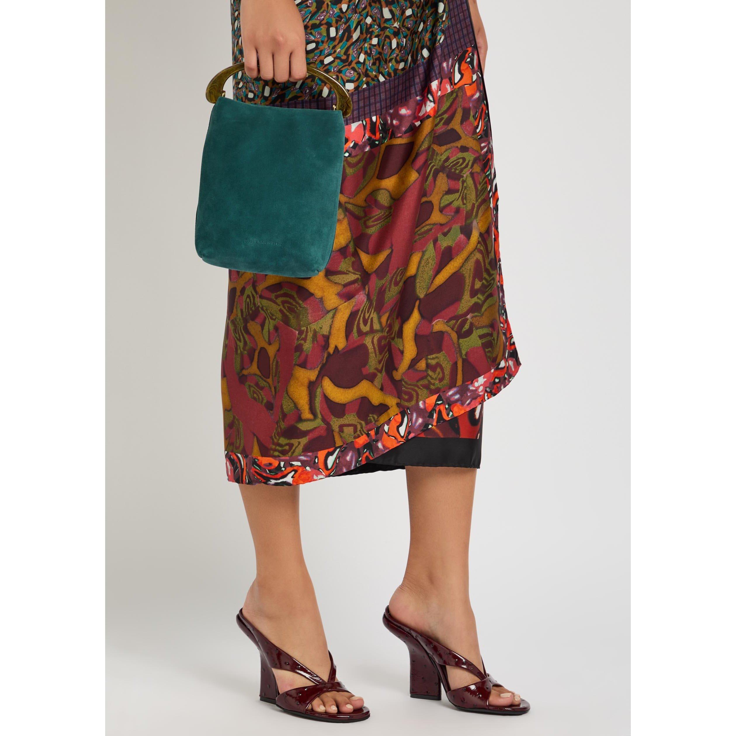 BURGUNDY - Dries Van Noten - ROUNDED TOE SLIDE MULE OSTRICH - 3