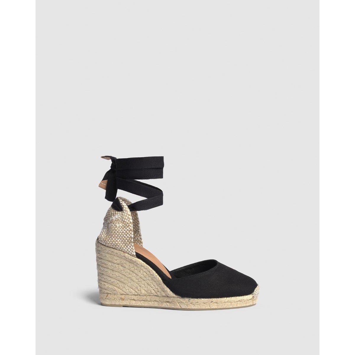 Castaner Carina Wedge Sandals - Black 100 - Size 6 (39)