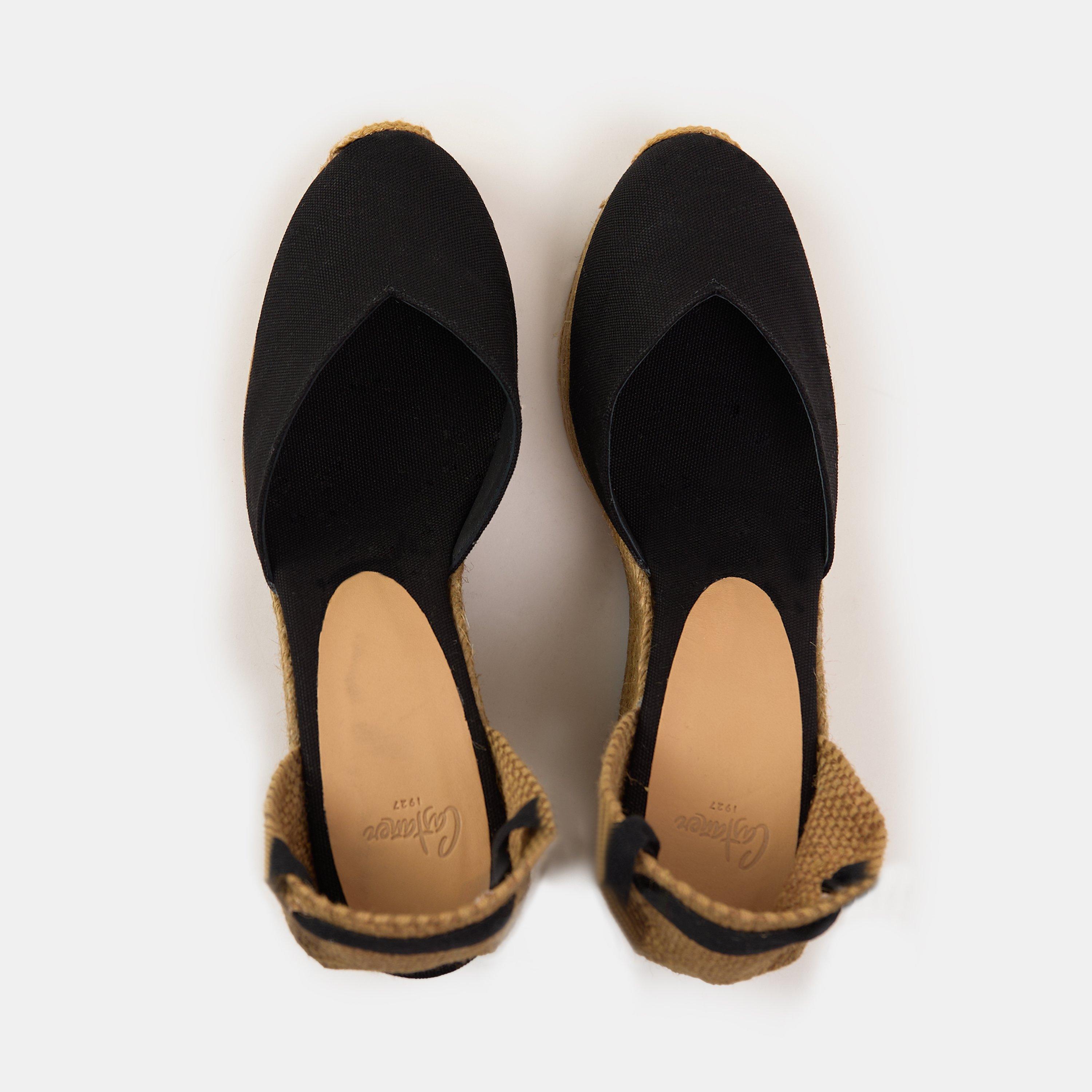 Black 100 - Castaner - Carina Wedge Sandals - 6