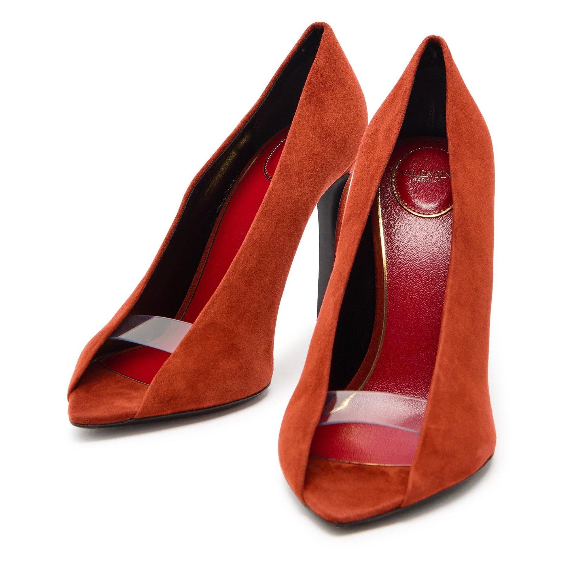 ORANGE - Valentino - R¿¿v¿¿l¿¿ Suede Pumps 105 - 4