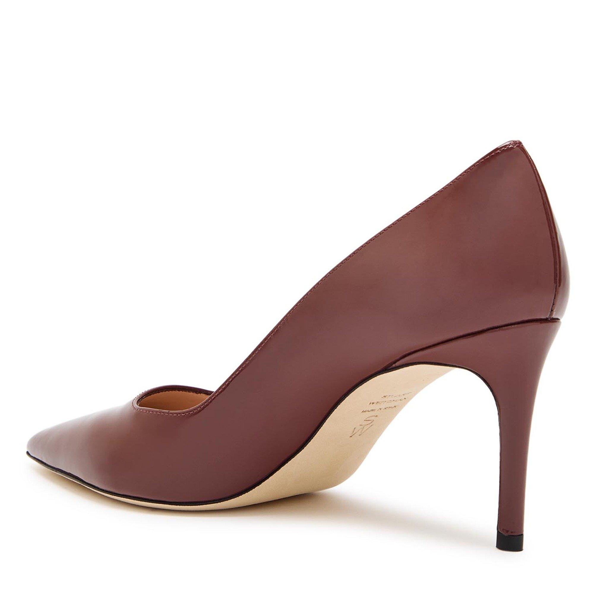 BROWN - Stuart Weitzman - Women's Stuart Power 75 Patent Leather Stiletto Heels - 2