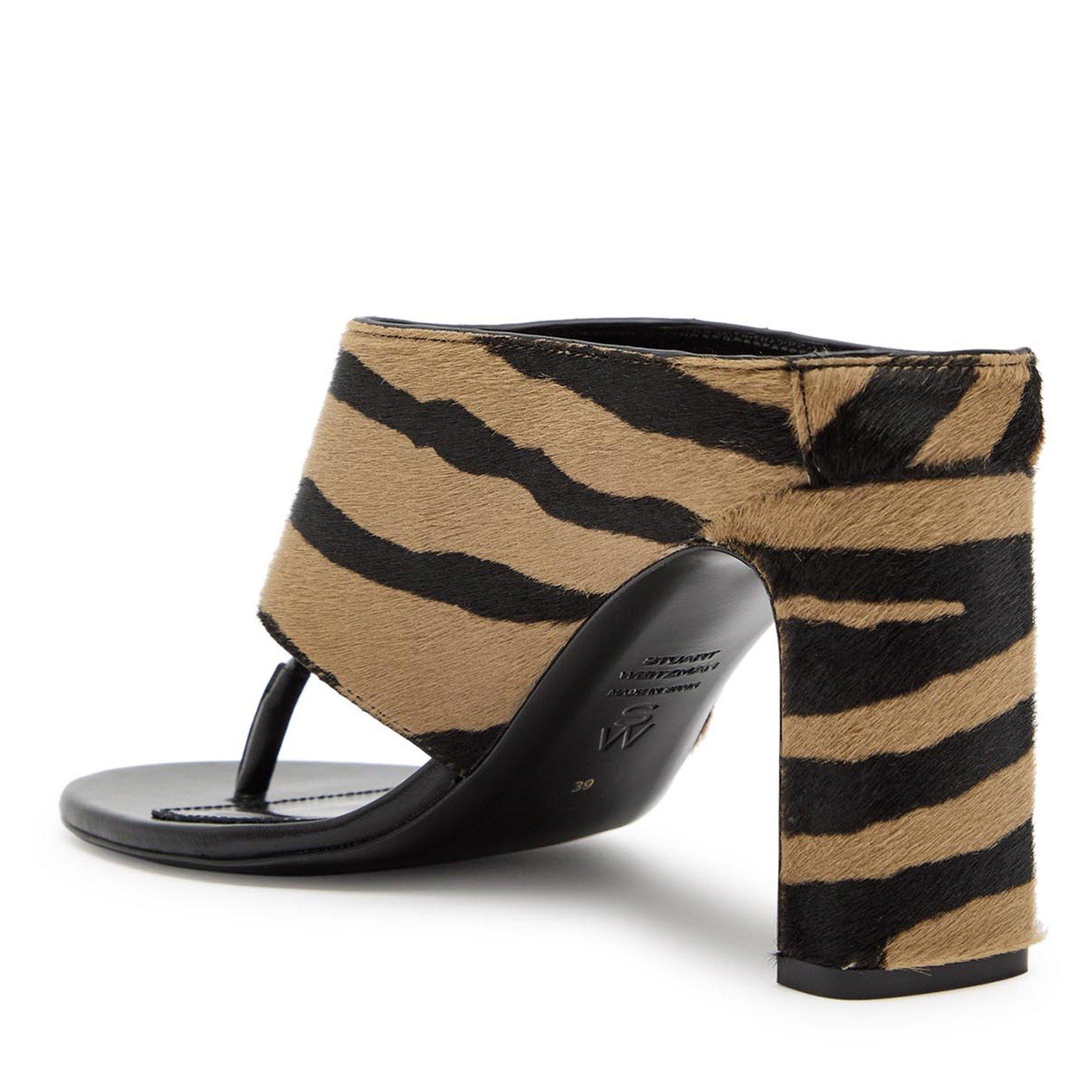 BLACK OTHER - Stuart Weitzman - Women's Babette Thong 85 Leather Heeled Sandals - 2