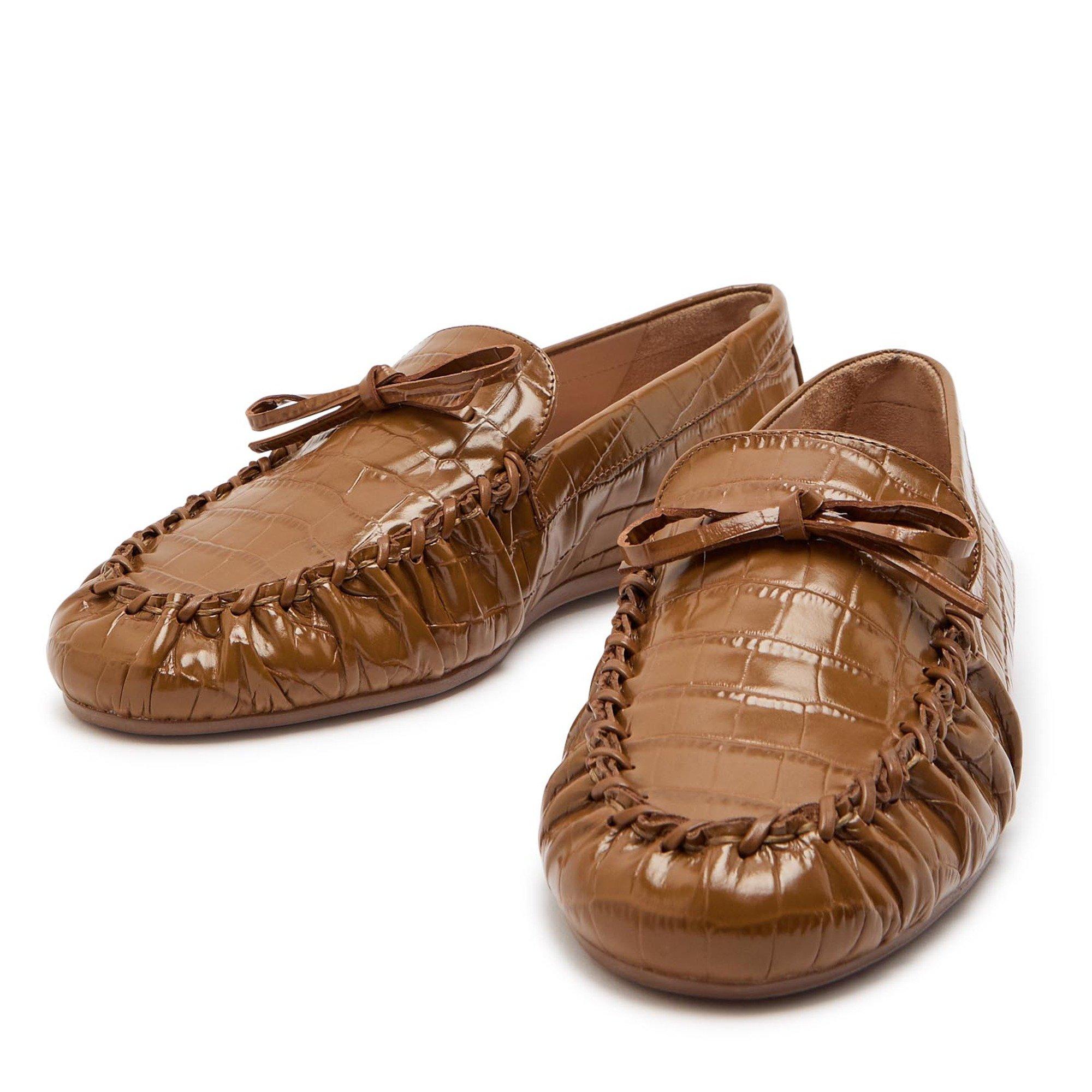 BROWN - Stuart Weitzman - Women's Britt Bow Loafers - 3