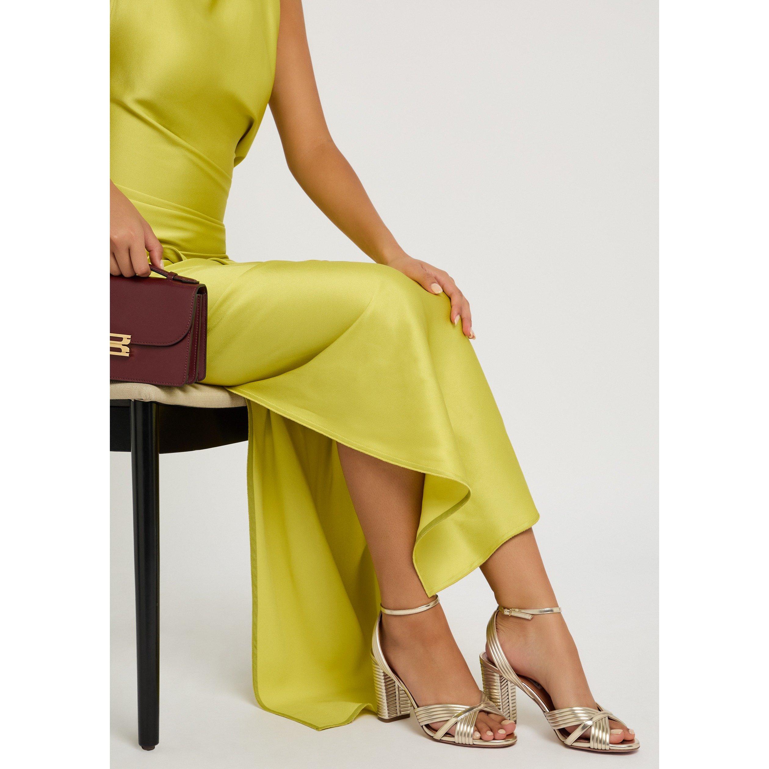 GOLD - Aquazzura - Women's Very Sundance Leather 85 mm Heeled Sandals - 3