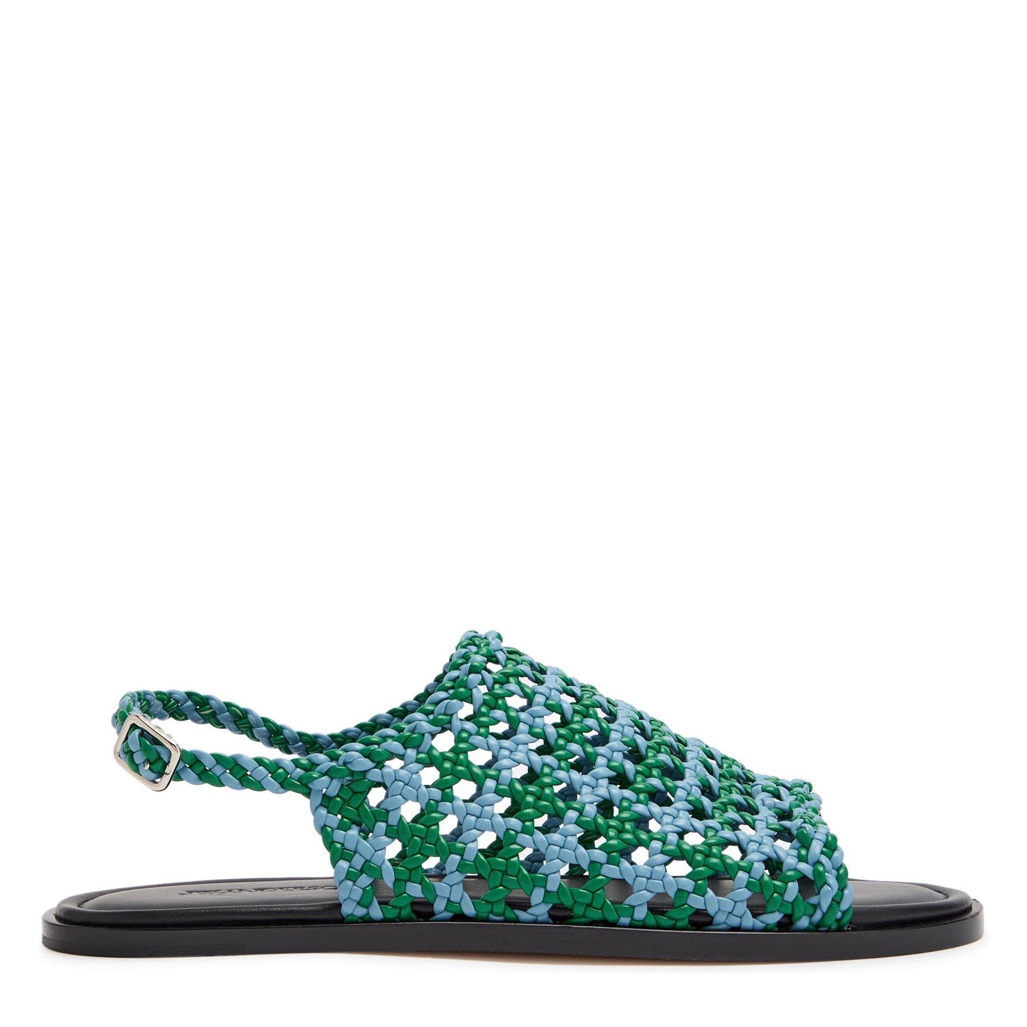 BLUE AND OTHER - JW Anderson - Women's Net Leather Flat Sandals - 1