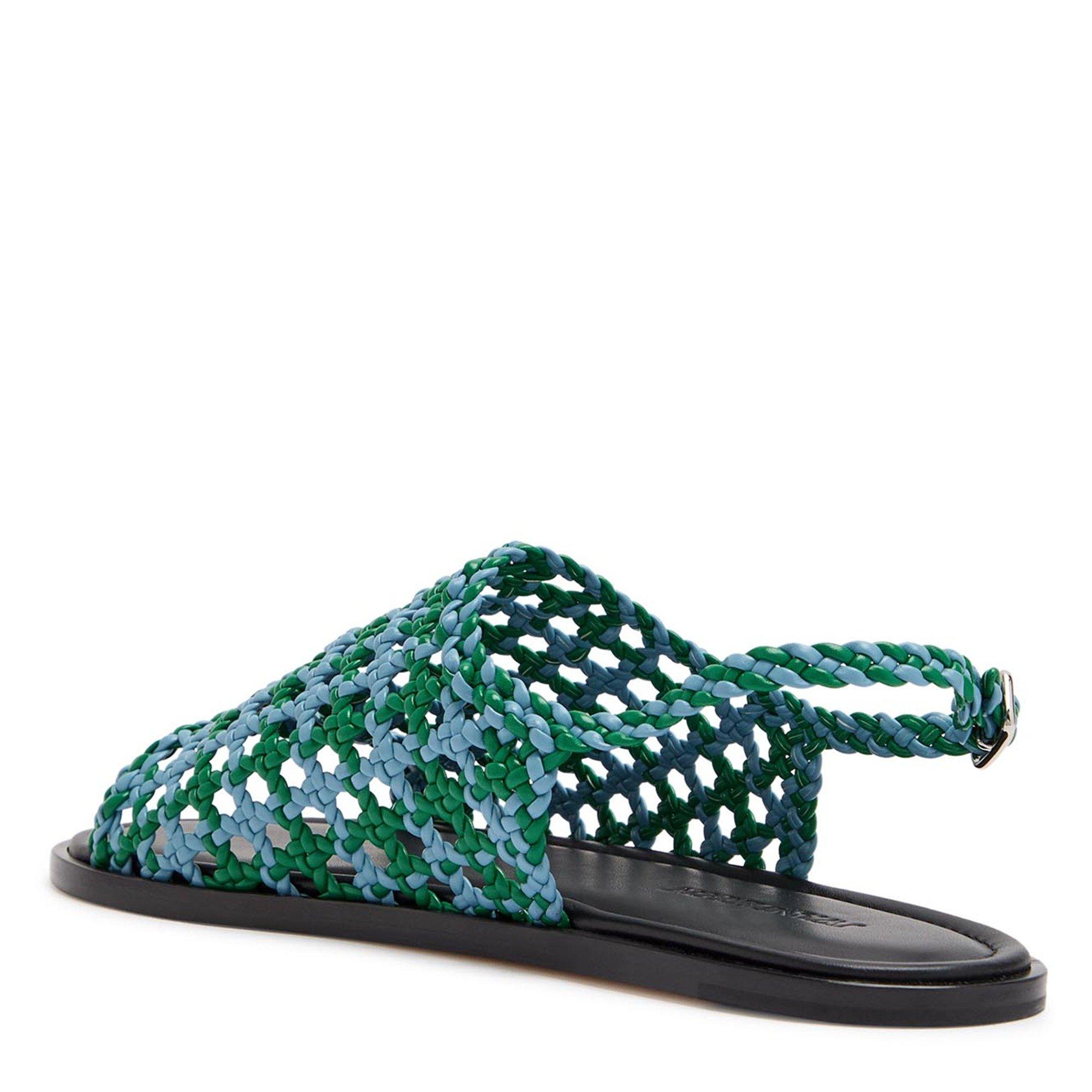 BLUE AND OTHER - JW Anderson - Women's Net Leather Flat Sandals - 2