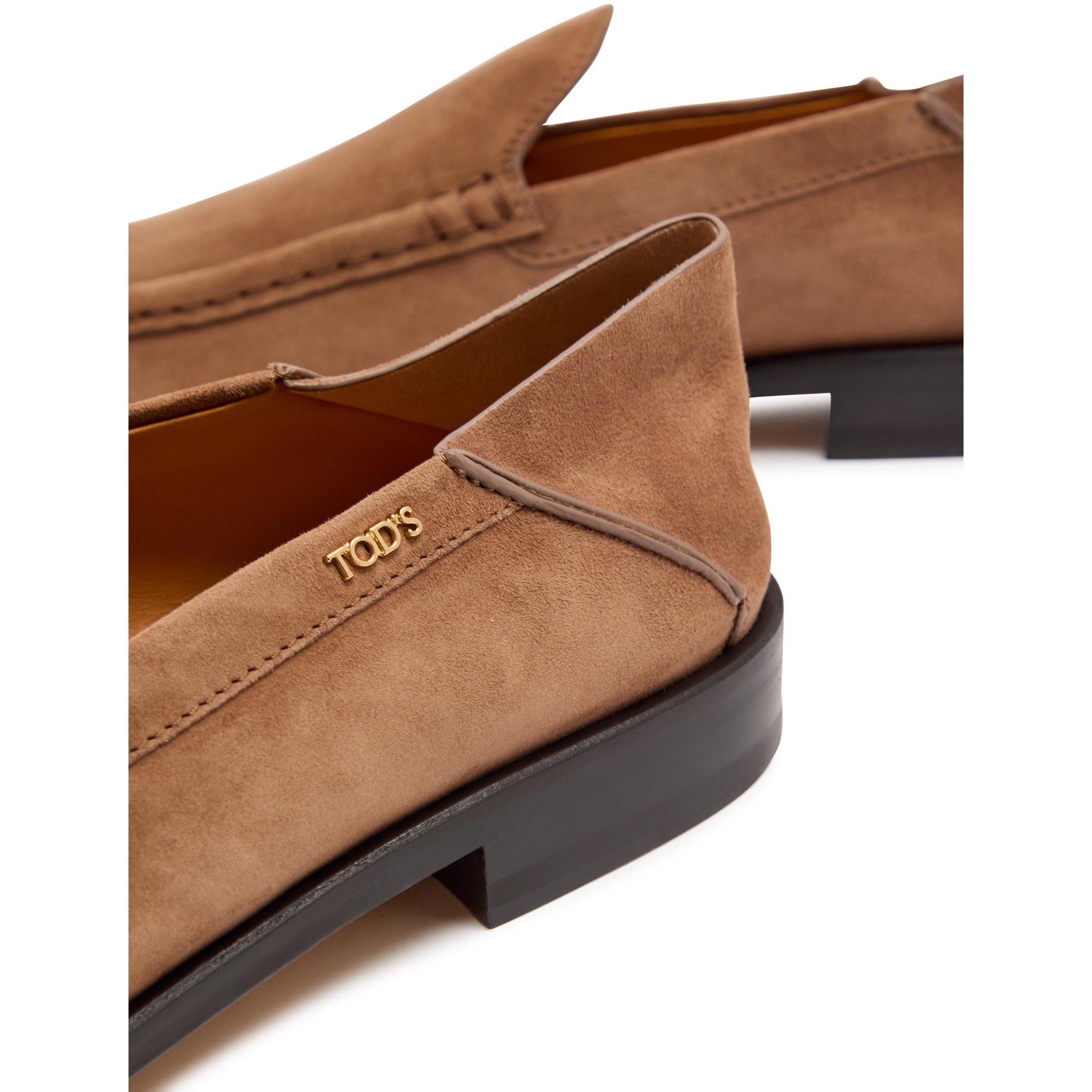 BROWN - Tods - Women's Suede Sabot Loafers - 3