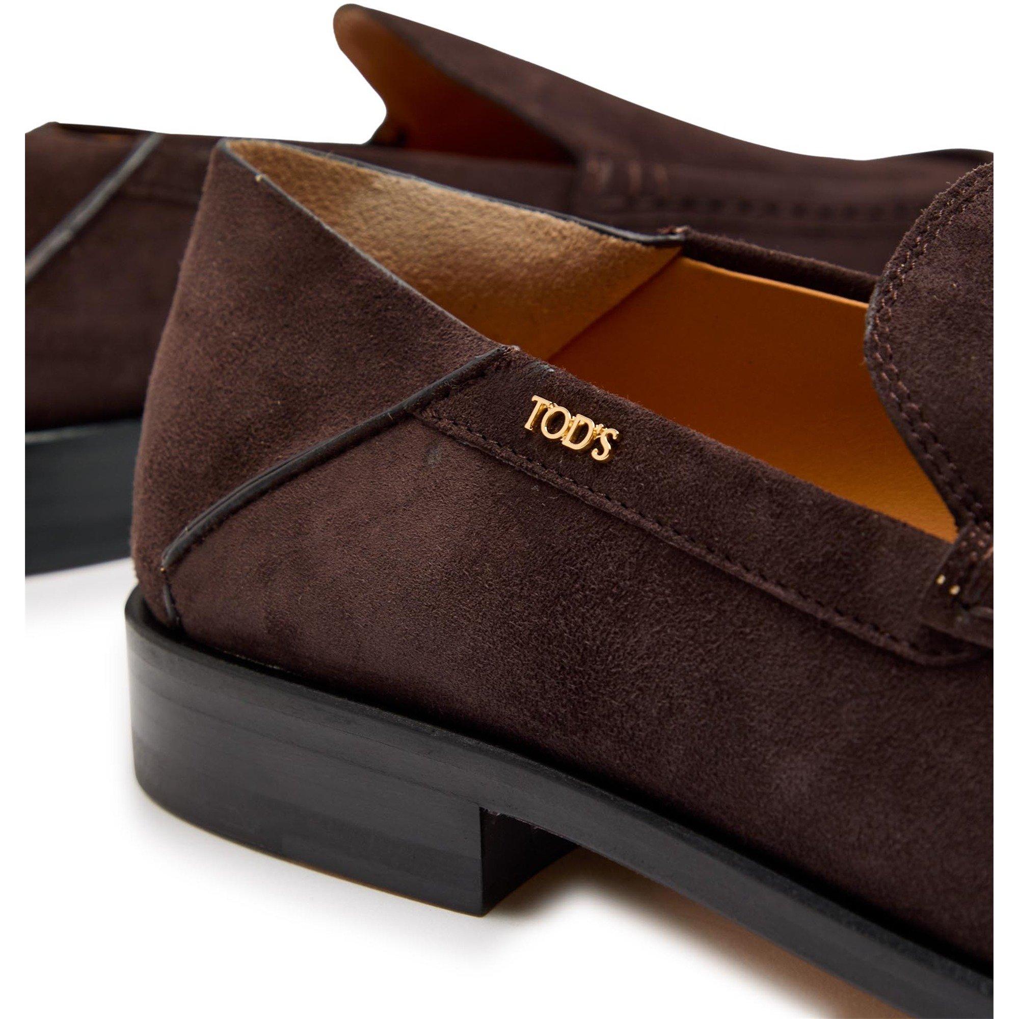 BROWN - Tods - Women's Suede Sabot Loafers - 4