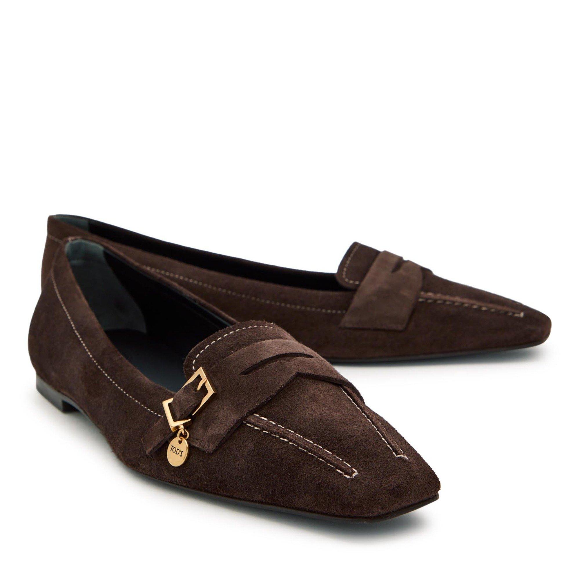 BROWN - Tods - Women's Suede Loafers - 3