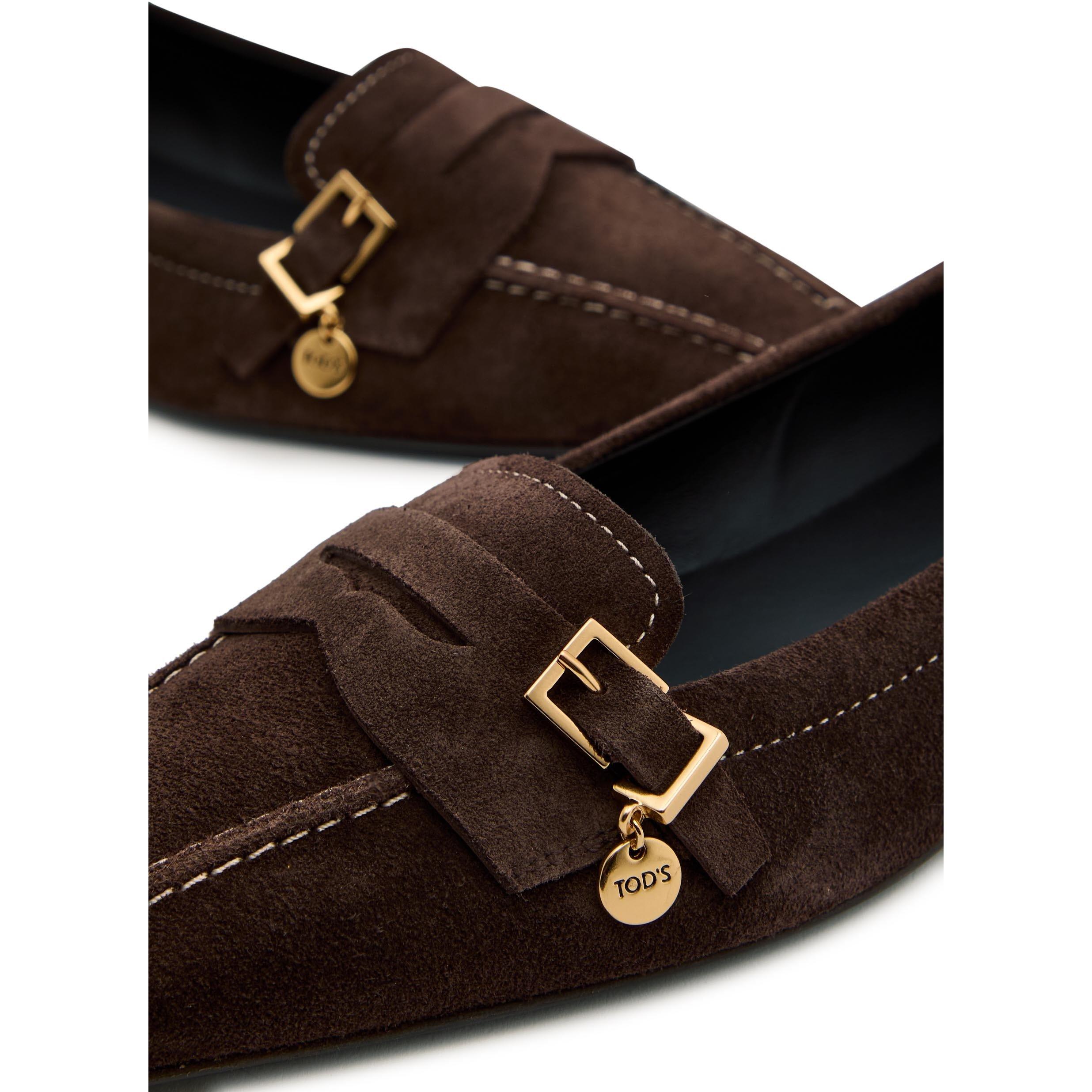 BROWN - Tods - Women's Suede Loafers - 4