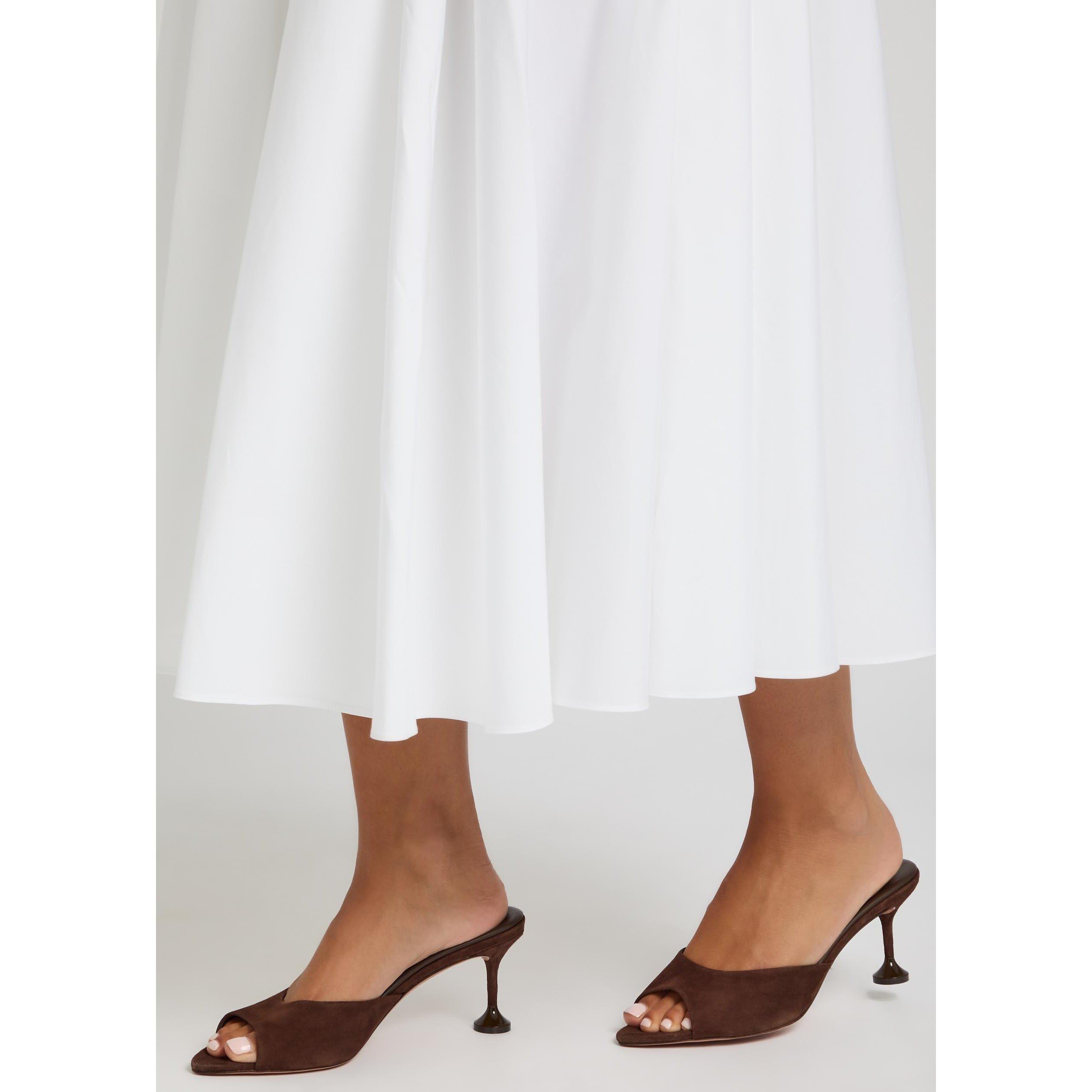 BROWN - Aquazzura - Women's Bisous Suede Heeled Mules - 3