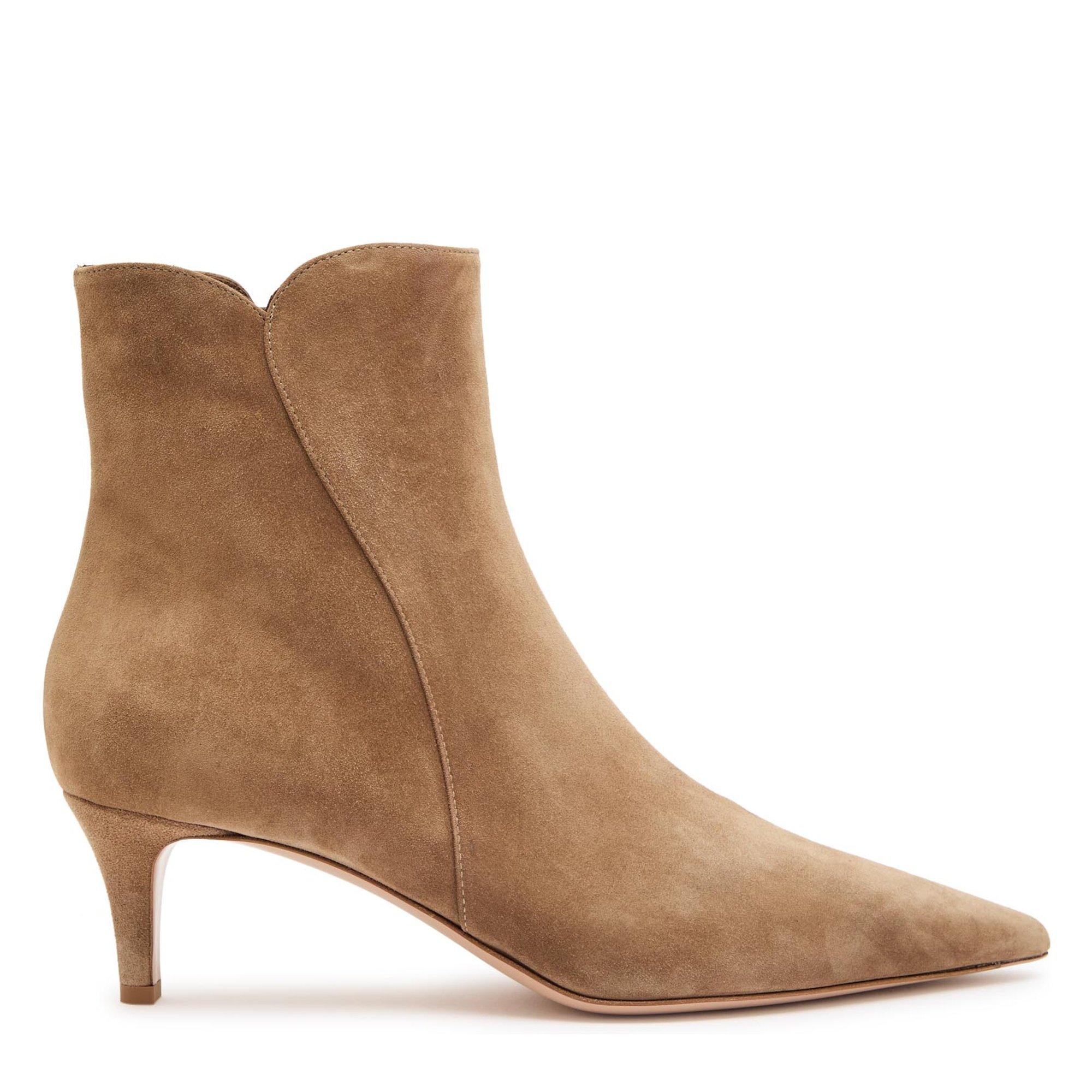 Gianvito Rossi Women's Levy 55 Suede Kitten-Heel Ankle Boots