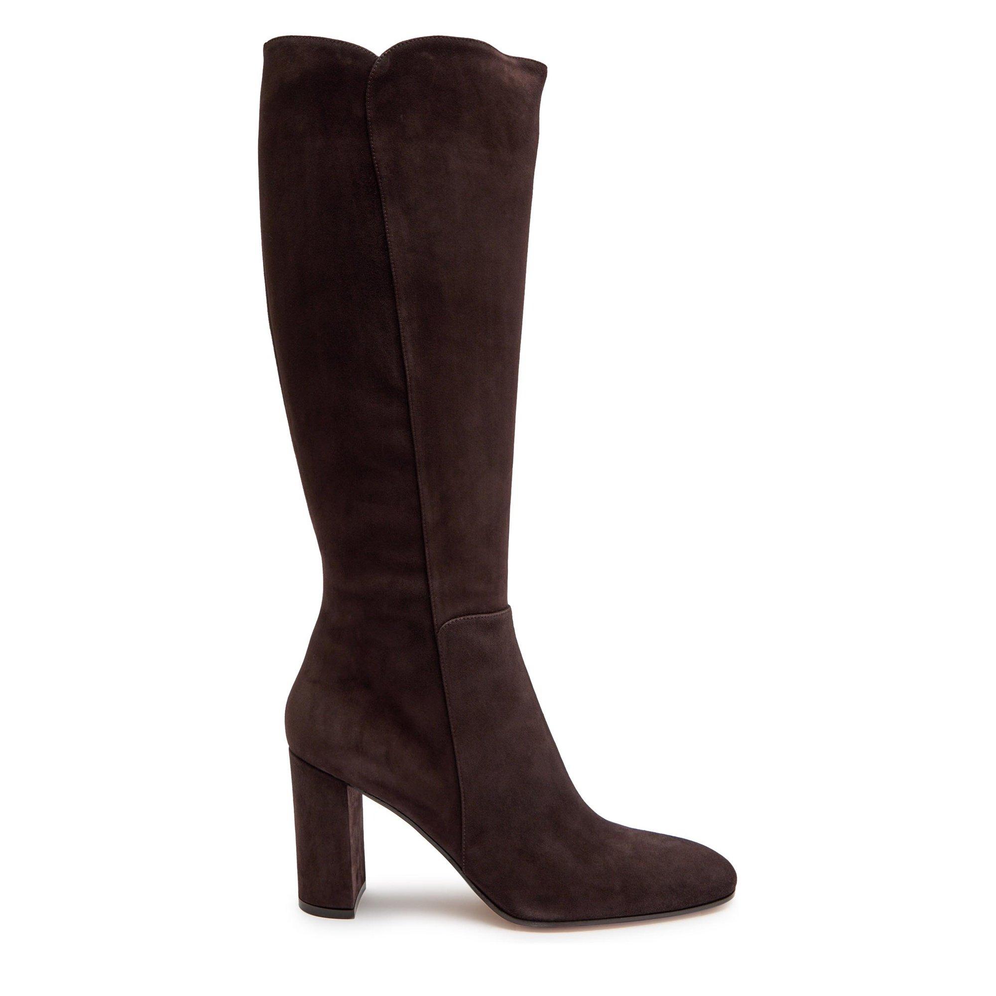 BROWN - Gianvito Rossi - Women's Suede Knee High Boots - 1