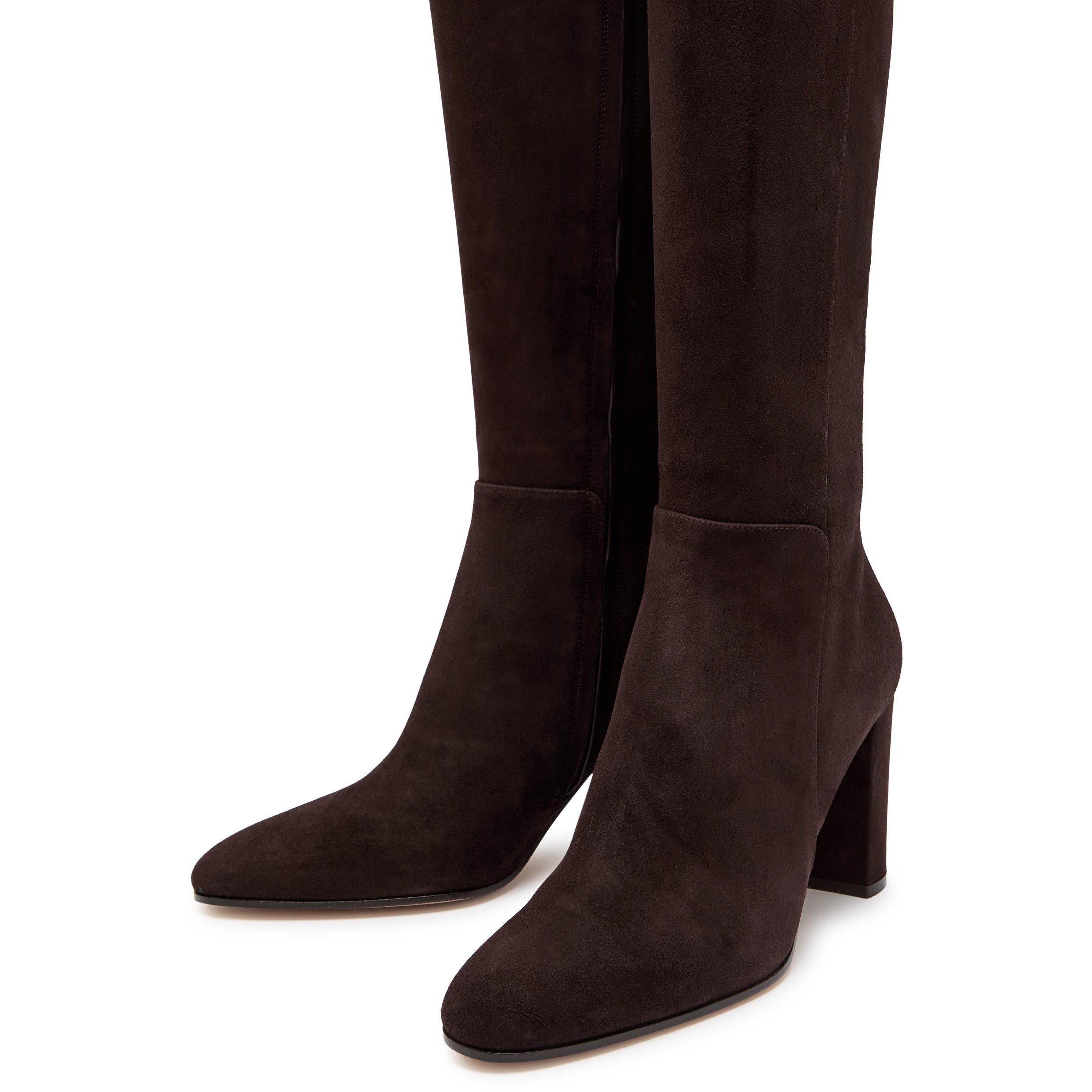 BROWN - Gianvito Rossi - Women's Suede Knee High Boots - 4