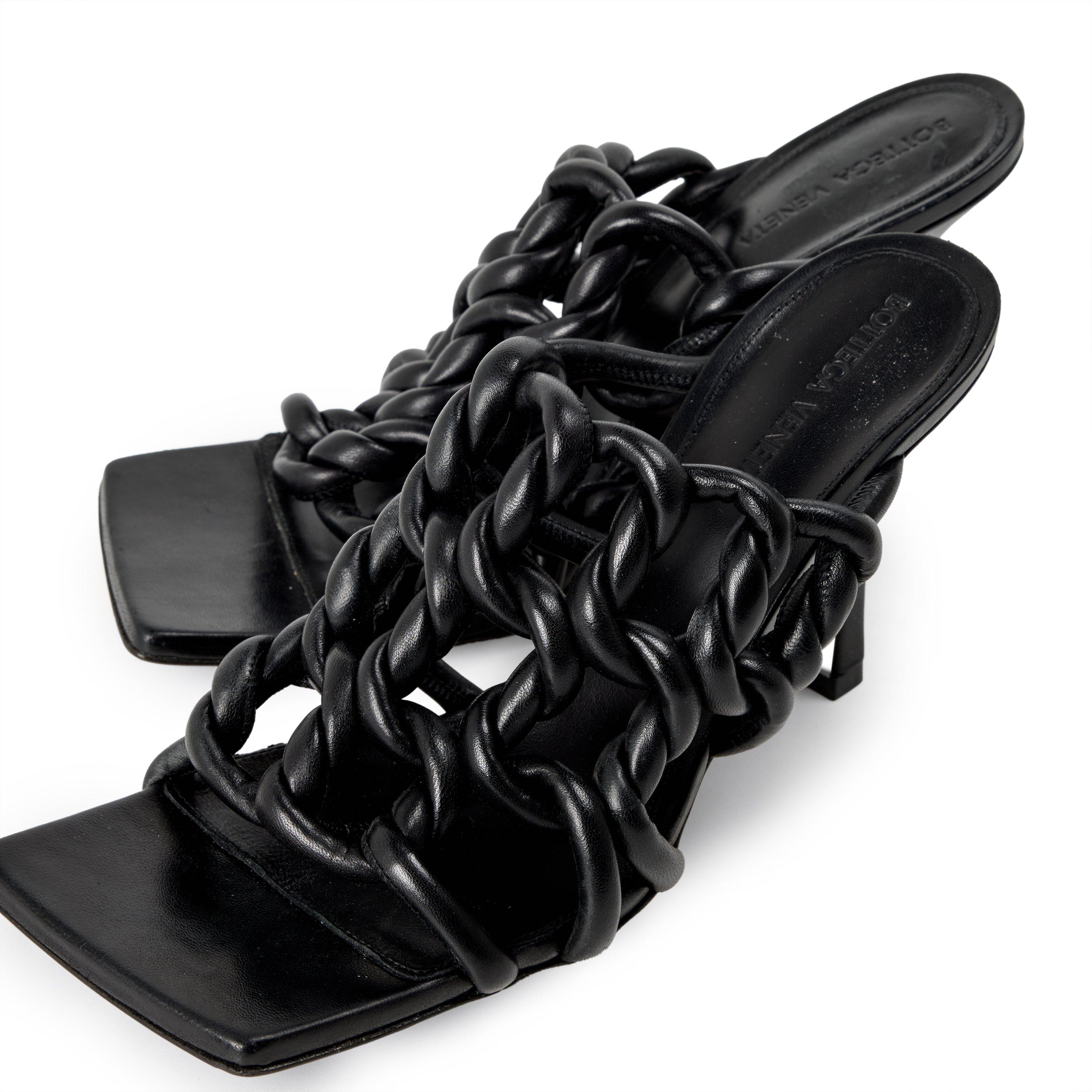 BLACK - Bottega Veneta - LEATHER FLAT KNEE HIGH BO - 3