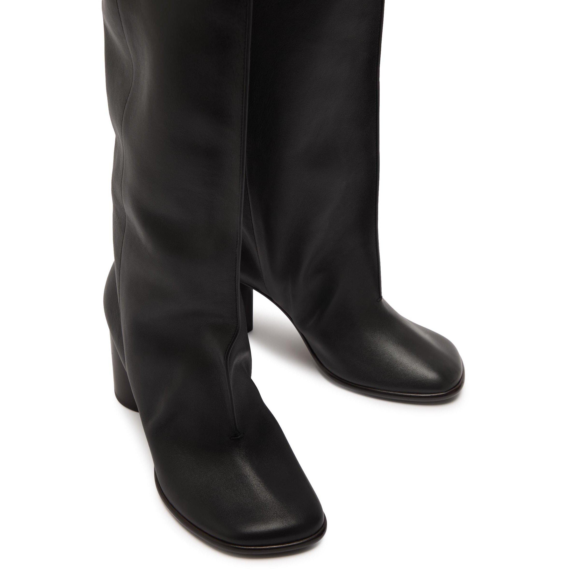 BLACK - Lemaire - Women's Crease Sleeve Leather Knee-High Boots - 3