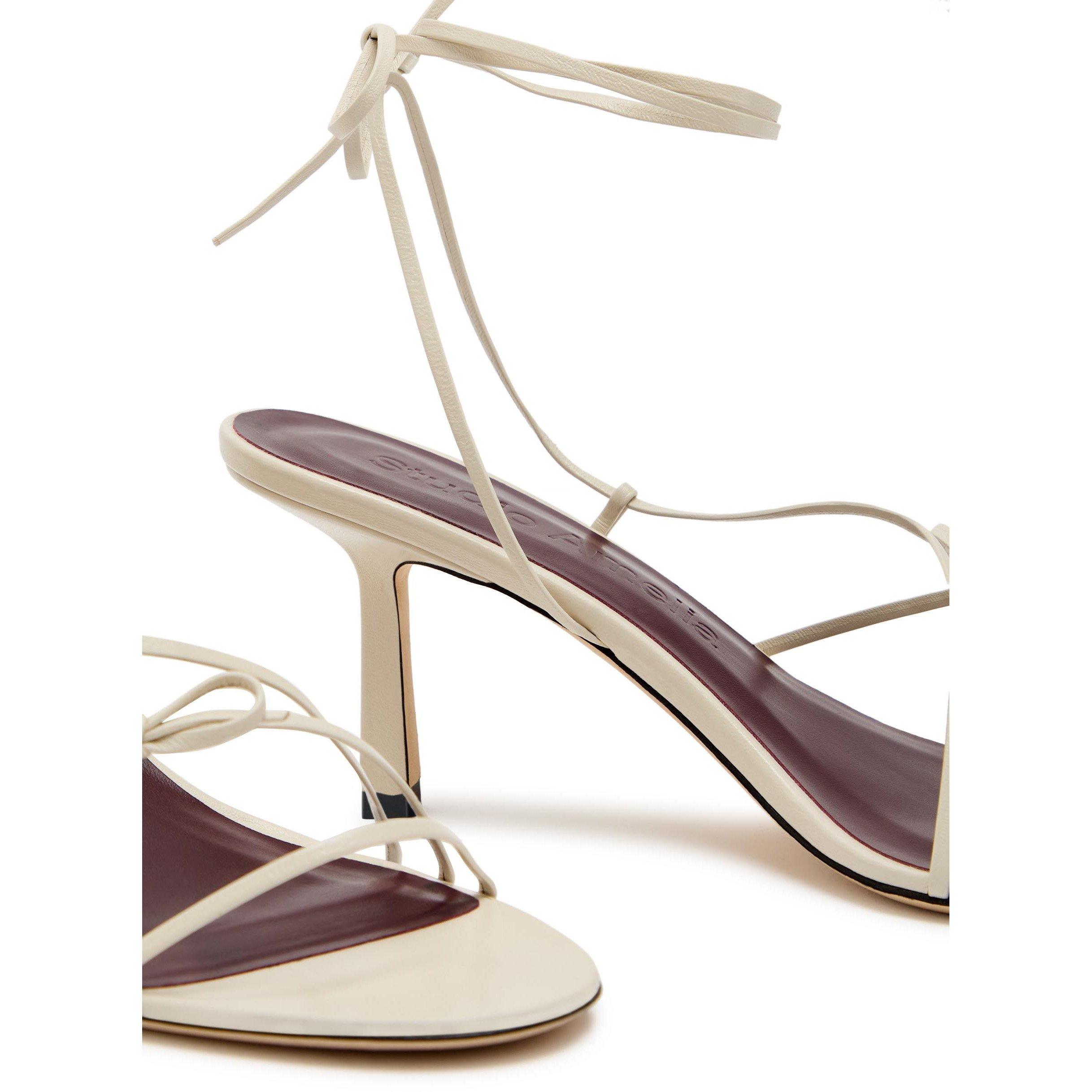 WHITE - Studio Amelia - SOLSTICE WRAPPED 70 SANDAL - 5
